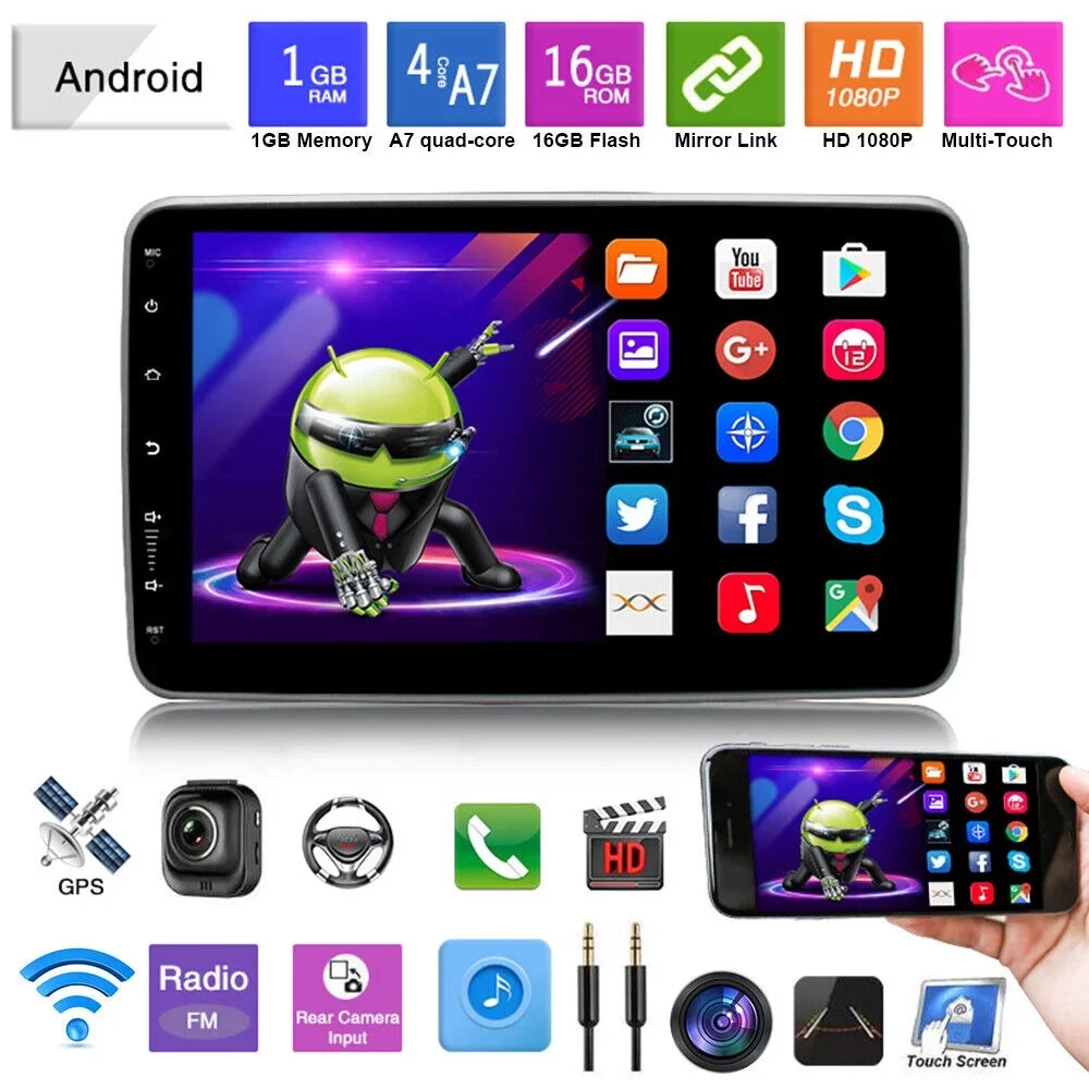 kydely 10 Inch On-Board Android 9.1 GPS Wifi Dual Din Touch Screen Player Navigation
