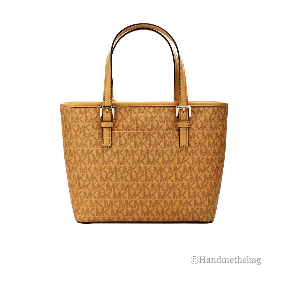 Michael Kors Jet Set Cider PVC Leather XS Carryall Top Zip Tote Bag Purse