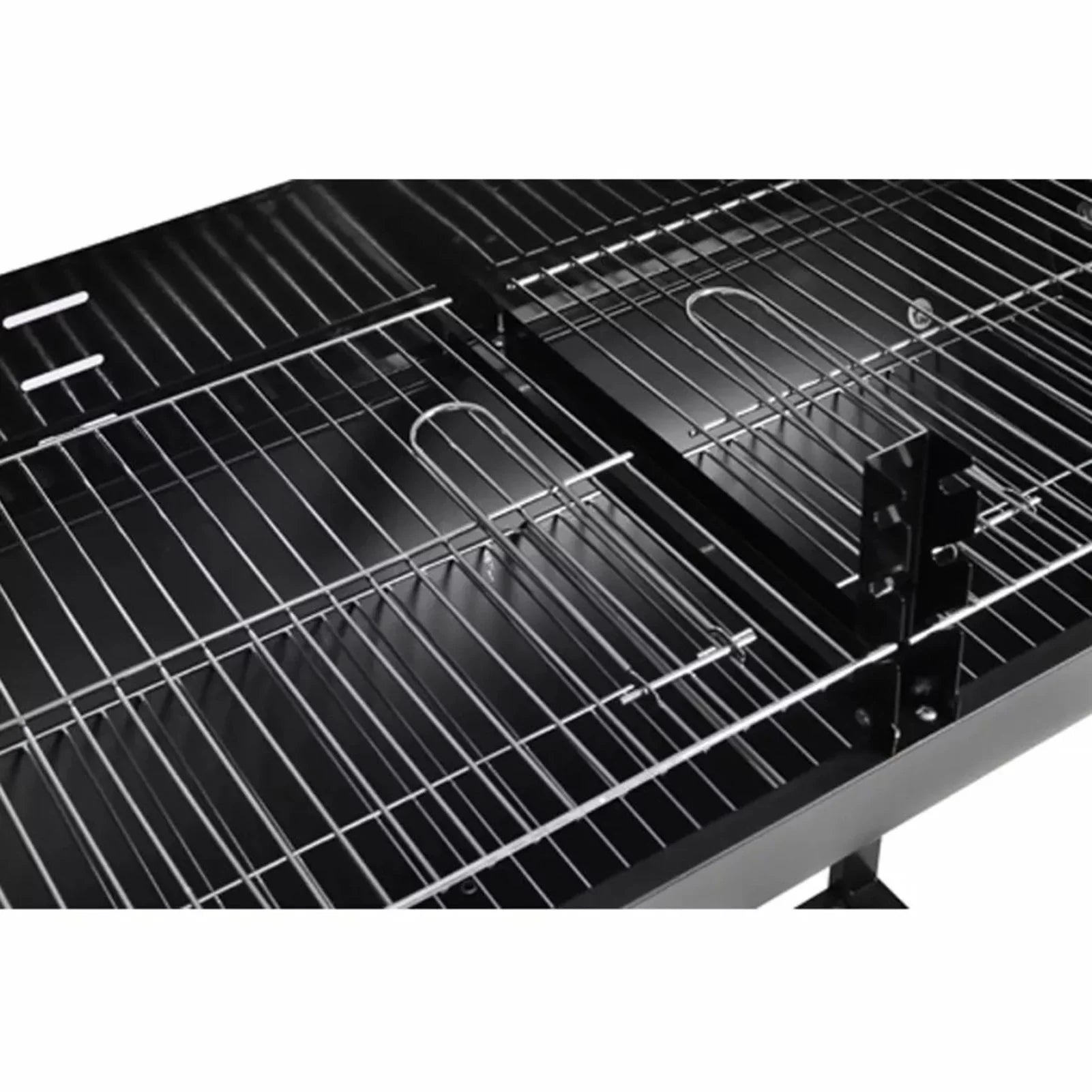 moobody Charcoal BBQ Stand with Lower Shelf and Wheels Steel Barbecue Grill Black Camping Cooking, Grilling, Smoking, Picnic, Hiking, Party, Garden, Patio 39.4 Inch Length