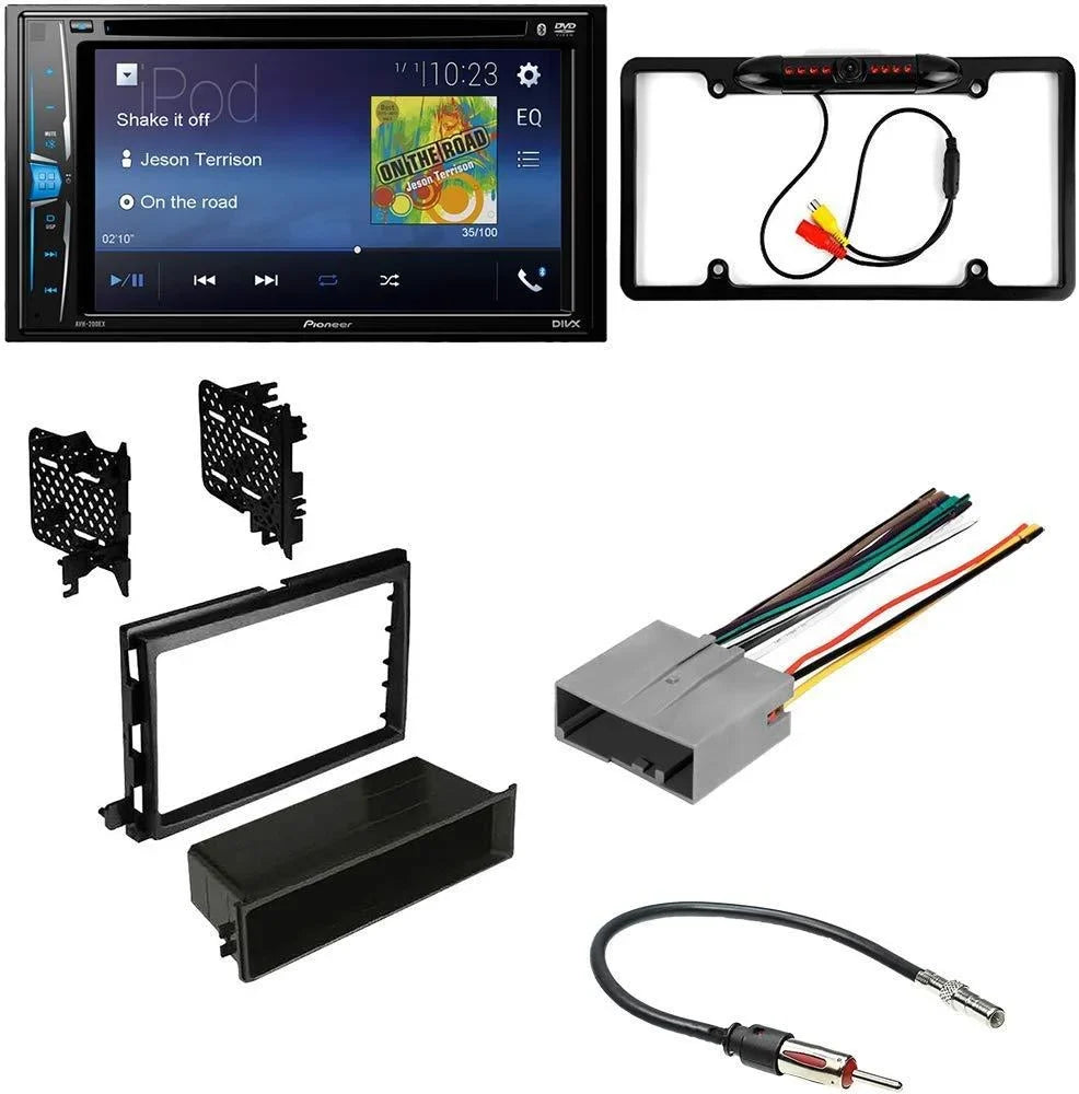 KIT2523 Bundle with Pioneer Multimedia DVD Car Stereo and Installation Kit - 2009-2012 Ford F-150 Base Model / Bluetooth Touchscreen, Backup Camera, Double Din Dash Kit