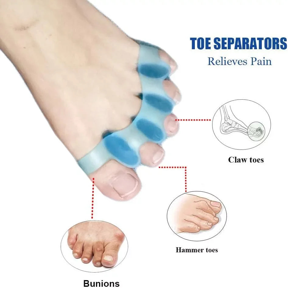 4Pcs Toe Separators & Toe Stretcher Spacer Yoga, Walking and Dancing - Bunion Relief, Gel Toe Alignment Women and Men