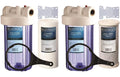 Two 4.5 x 10" Big Blue Whole House Sediment & Carbon Water Filters