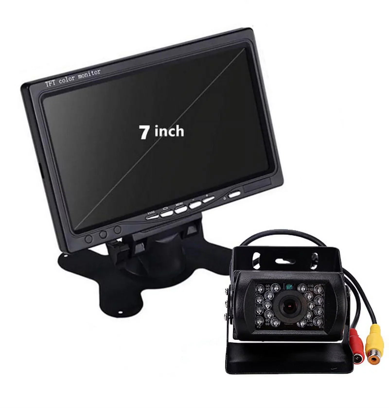 12V/24V parking system 7inch TFT LCD Car Monitor IR with 18 LED camera Bus RV Car Van Truck reverse Night Vision+32 feet cable