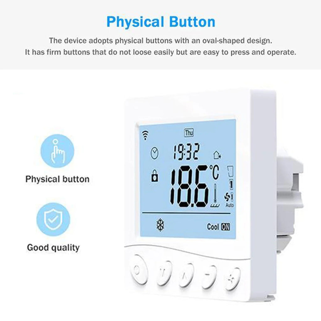 Pristin Thermostat,Voice 3.2Inch LCD Fan Coil WIFI/485 Modbus 3.2Inch LCD Display 2 tat WIFI/485 Floor Modbus tat Application BUZHI Smart Fan dsfen Maiju ADBEN BREWEL 2 Pipe /485 Pipe /485 Modbus
