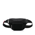 Pre-Owned Authenticated Fendi FF Neoprene Vitello Grace Perated Pocket Belt Bag Knit Fabric Black Unisex (Good)