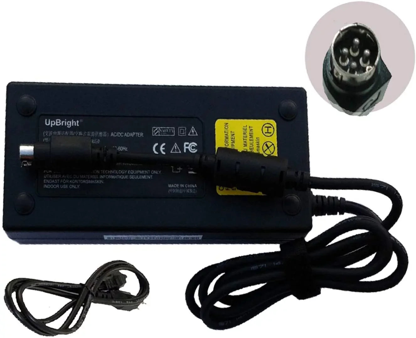 UPBRIGHT New 4-Pin DIN 20V 8A 160W AC / DC Adapter For Alienware Area-51m Laptop Notebook PC Power Supply Cord Cable Battery Charger Mains PSU (with 4 Prong Connector)