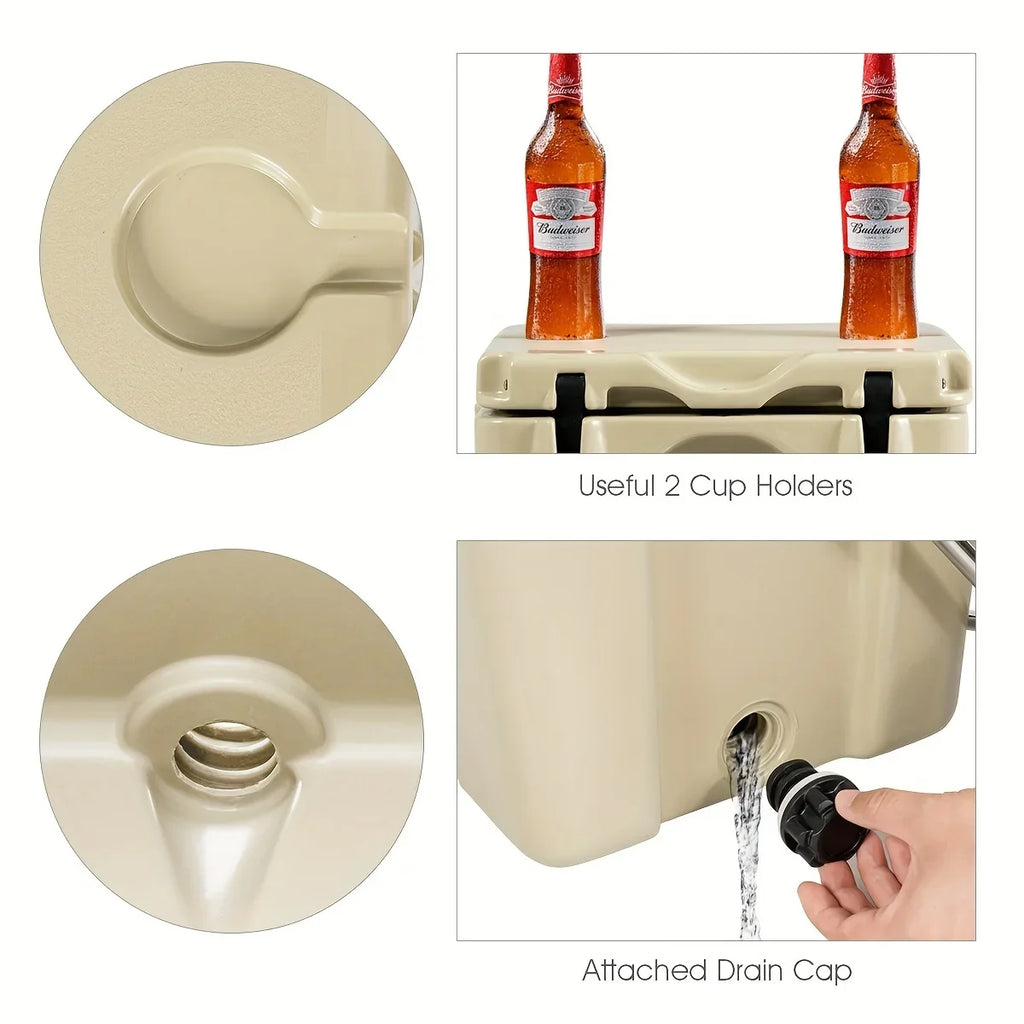 COSTWAY 16-Quart Cooler - Resilient Leak-Proof Ice Chest, Keeps 24 Cans Chilled - Optimal Outdoor Camping & Picnics