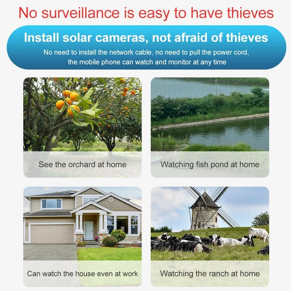 DFITO Wireless Solar Security Camera, 1080P HD Outdoor Camera WIFI PTZ Surveillance Security Camera CCTV IP66 Waterproof, AI Human Detection, 2-Way Audio, PIR Motion Detection