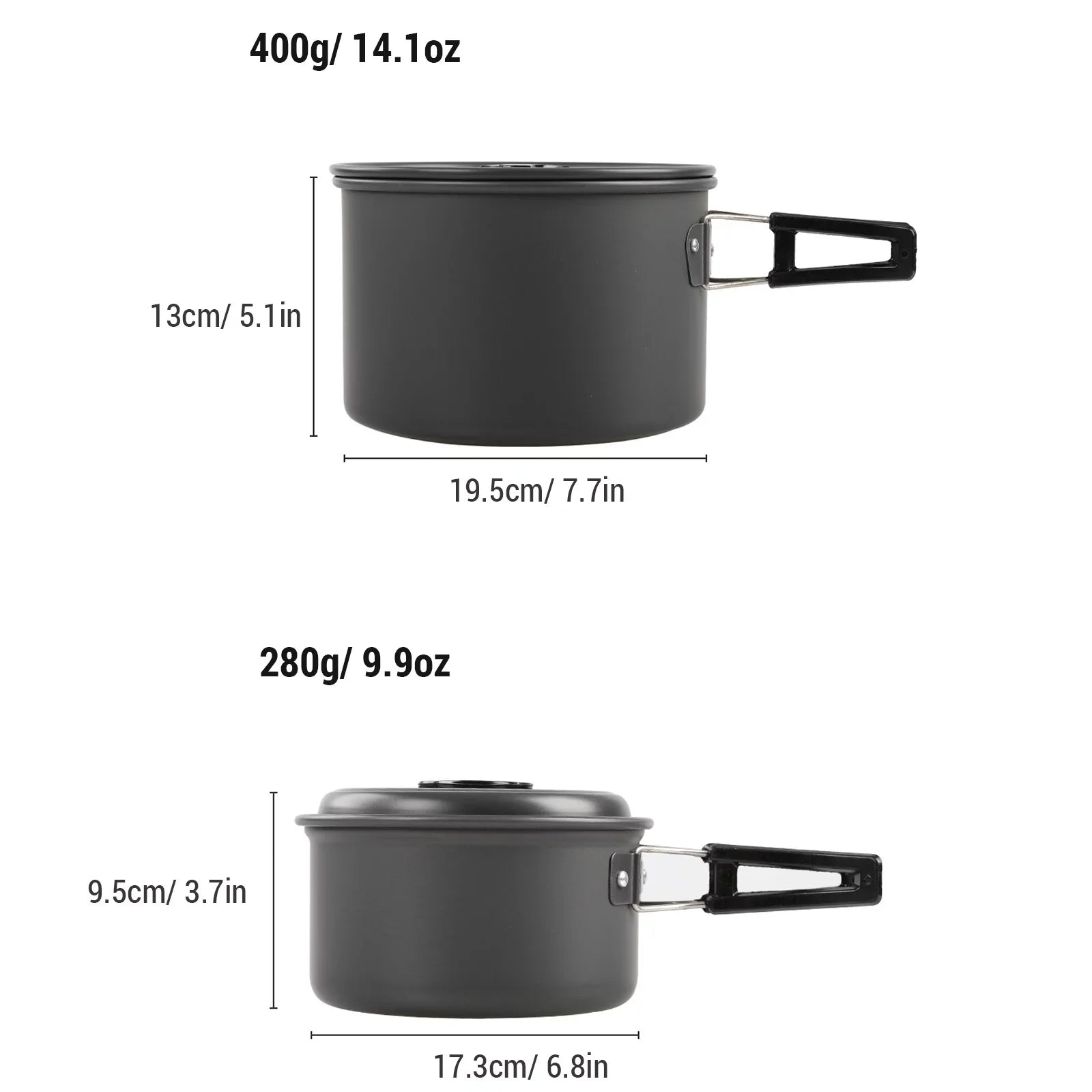 Anself Camping Cookware Mess Kit Non Stick Pot and Pan Set with Kettle Cooking and Backpacking
