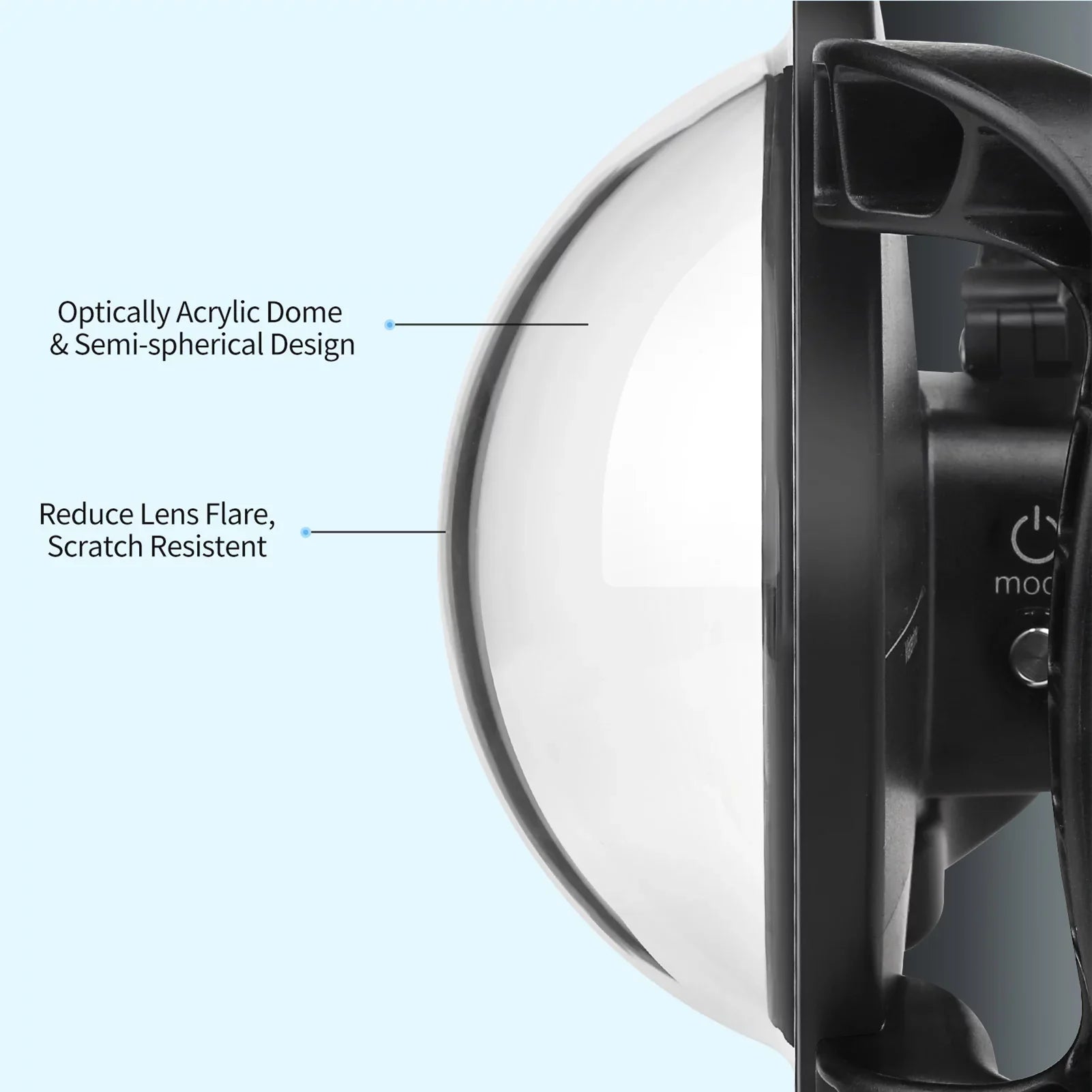 Waterproof Dome Port Case 9 Black and 10 SHOOT XTGP559, Dual Handle, 45m Waterproof, 180° Wide Angle