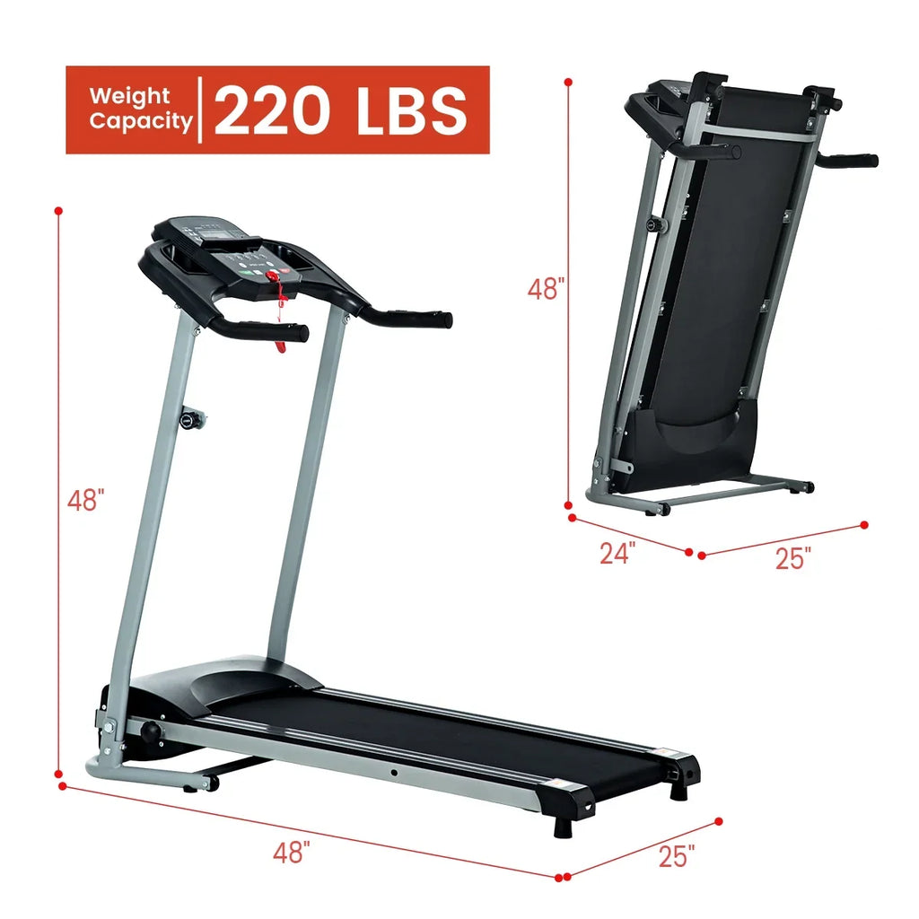 Relife Folding Treadmill with Device Holder + Bottle Hold, Electric Treadmill with 40” x 14” Running Belt, Heart Rate Monitor, Easy Assembly, 1.5HP, Compact Design Home