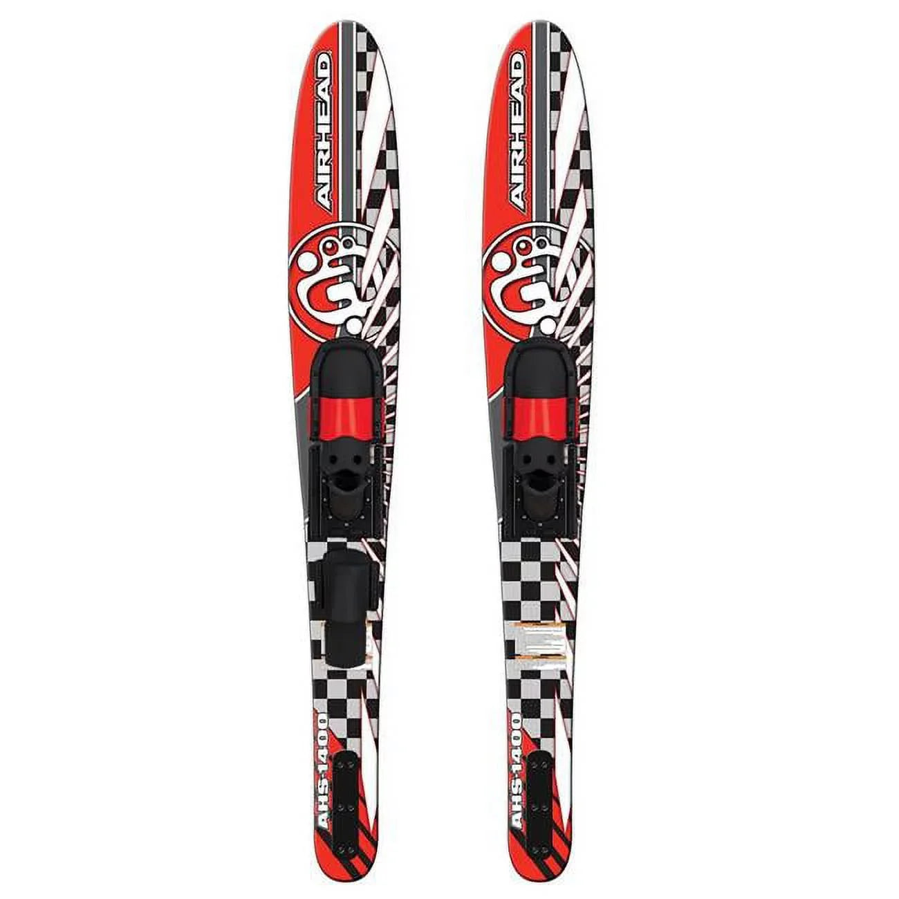 Airhead 65 in. Wide Body Combo Skis, Red & Black