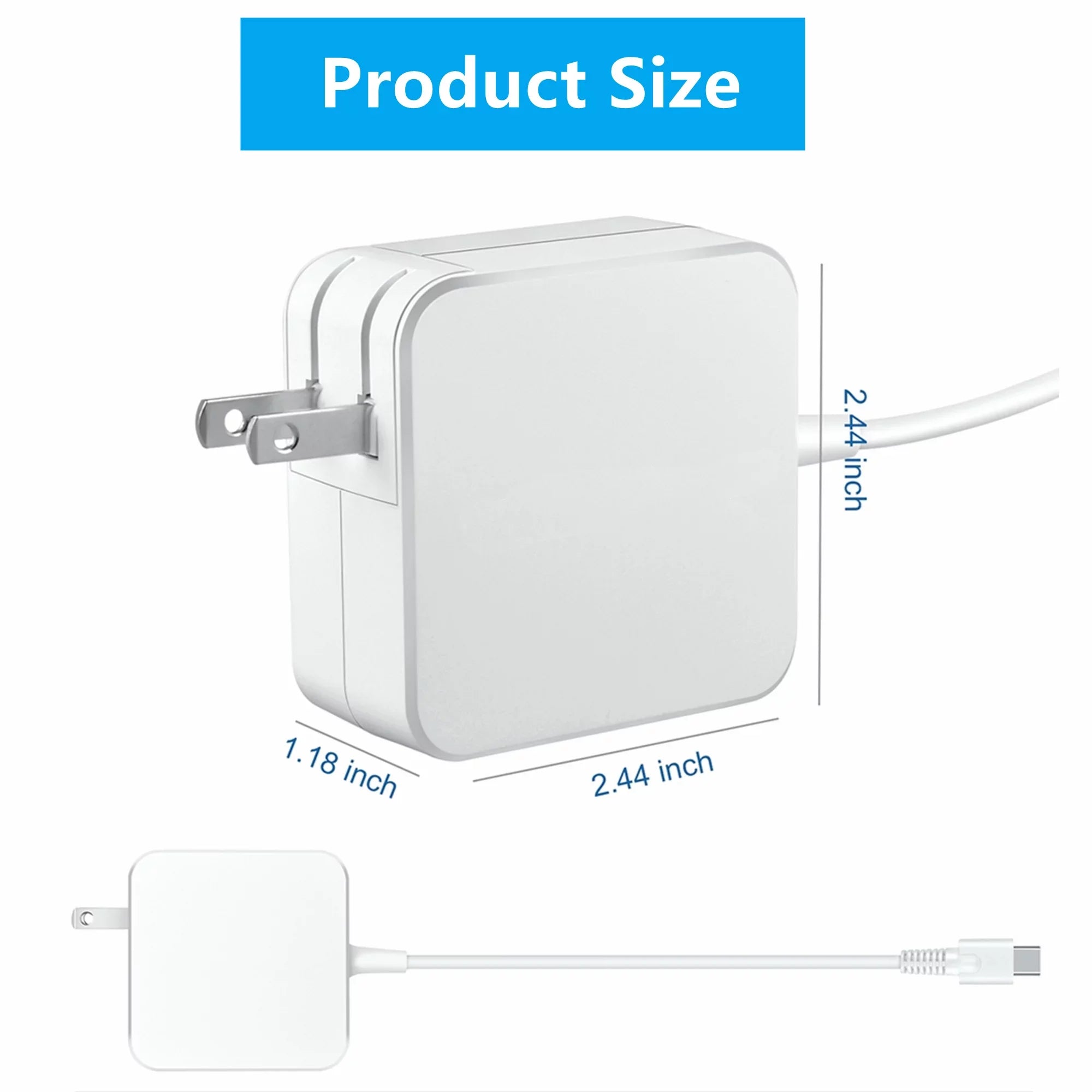 KONKIN BOO White 45W AC Adapter Charger Power USB-C Cord Replacement DELL Latitude 7285 7390 2-in-1 PSU