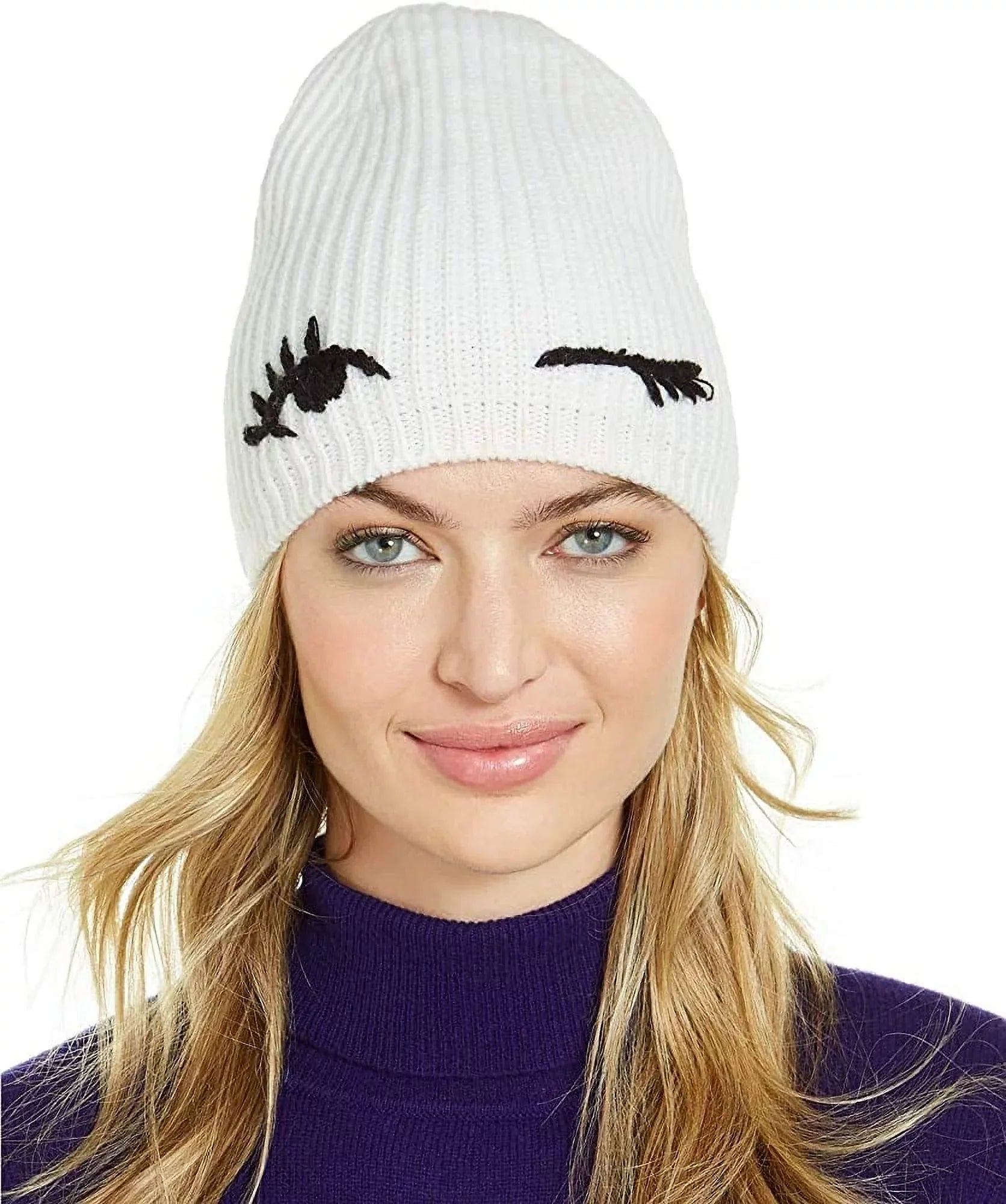 Kate Spade New York Winking Beanie Cream/Black