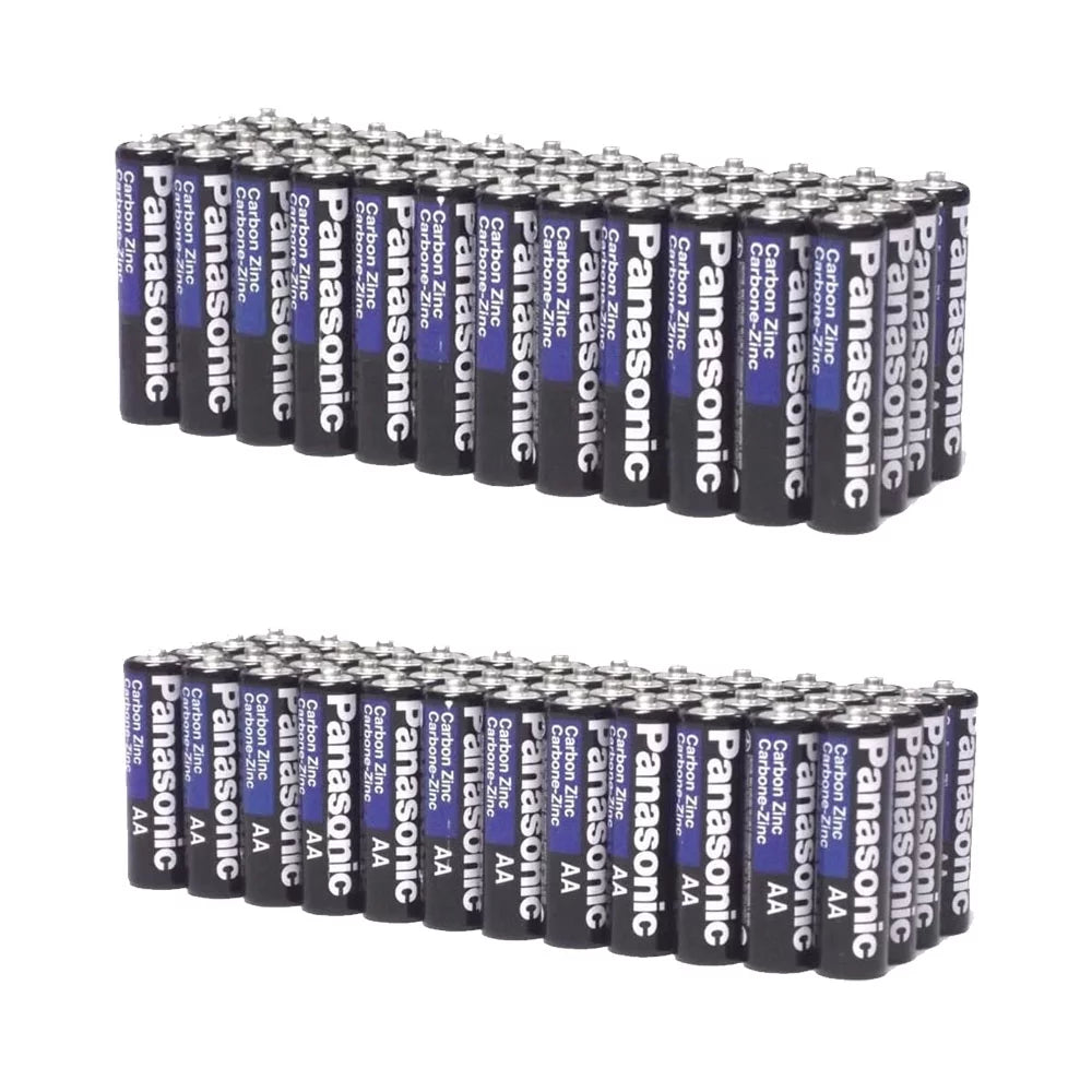 200 Pack Wholesale Lot Panasonic Heavy Duty Batteries 100 AA + 100 AAA Batteries