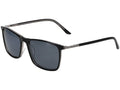 Jaguar 37203 Sunglasses , Black-Silver Frame, Polarized Lens, 56-17-145, JG37203
