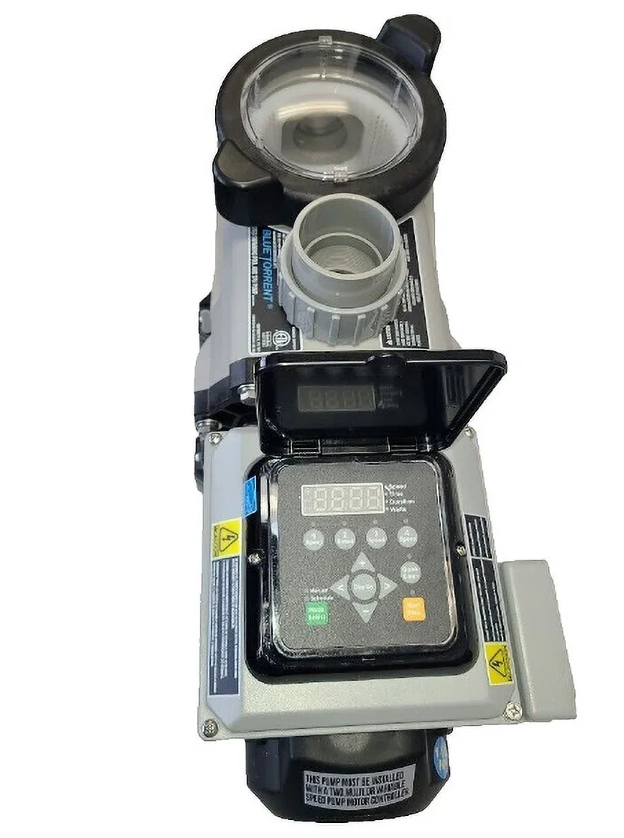 Blue Torrent 2hp Variable Speed Swimming Pool Pump with 2" Unions, Adjustable Stand Retrofit 3yr Warranty