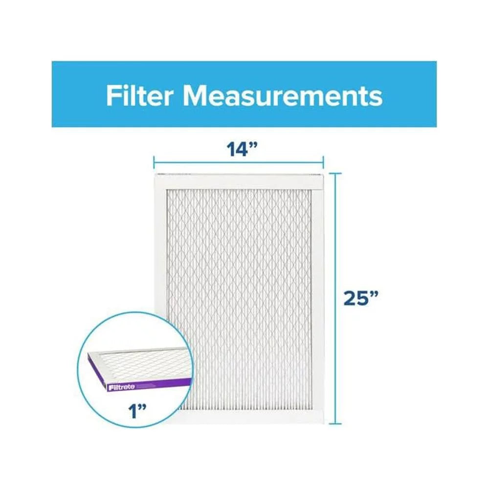 3M Filtrete 1500 Mpr 14 X 25 X 1" Bacteria And Virus Air Filter 4Pk