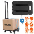Folding Hand Truck iMounTEK 165LBS Heavy Duty Luggage Cart Utility Dolly Platm Cart Luggage with Retractable Handle 1 Elastic Ropes Black