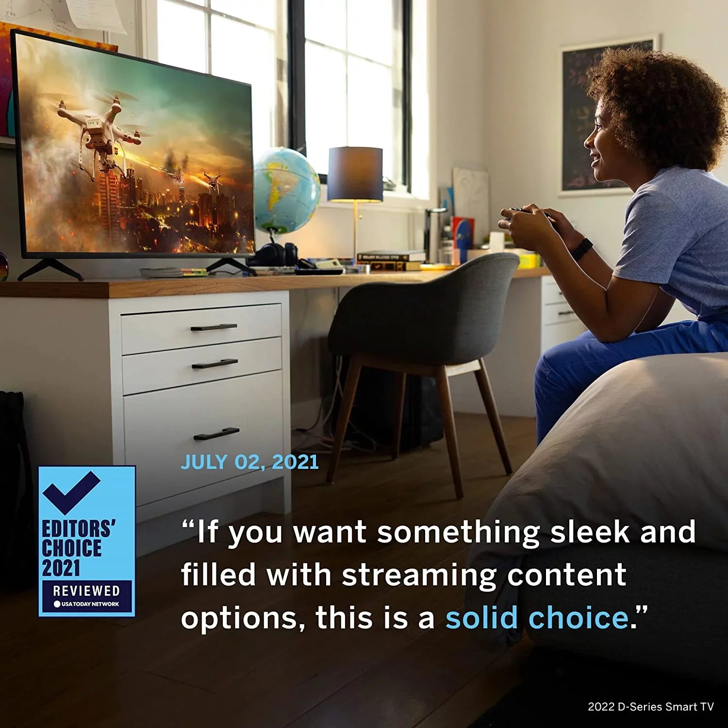 VIZIO 24-inch D-Series Full HD 1080p Smart TV (D24f) with AirPlay and Chromecast Built-in, Screen Mirroring, Voice Control, & 150+ Free Streaming Channels Bundle with Cable Ties and Microfiber