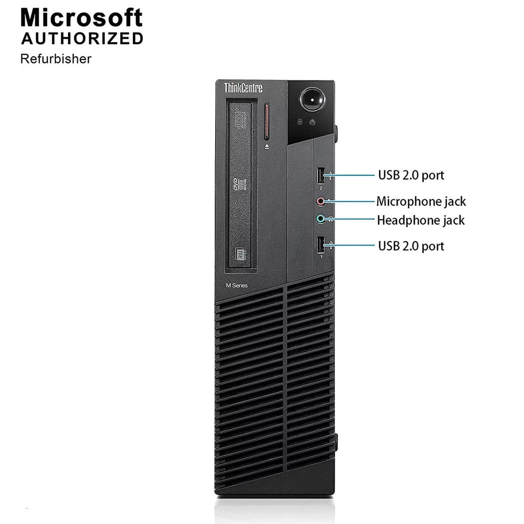 Lenovo M92P Desktop Computer PC - Intel Quad-Core i5, 500GB HDD, 16GB DDR3 RAM, Windows 11 Pro, DVD, WIFI, RGB Keyboard and Mouse (Used - Like New)