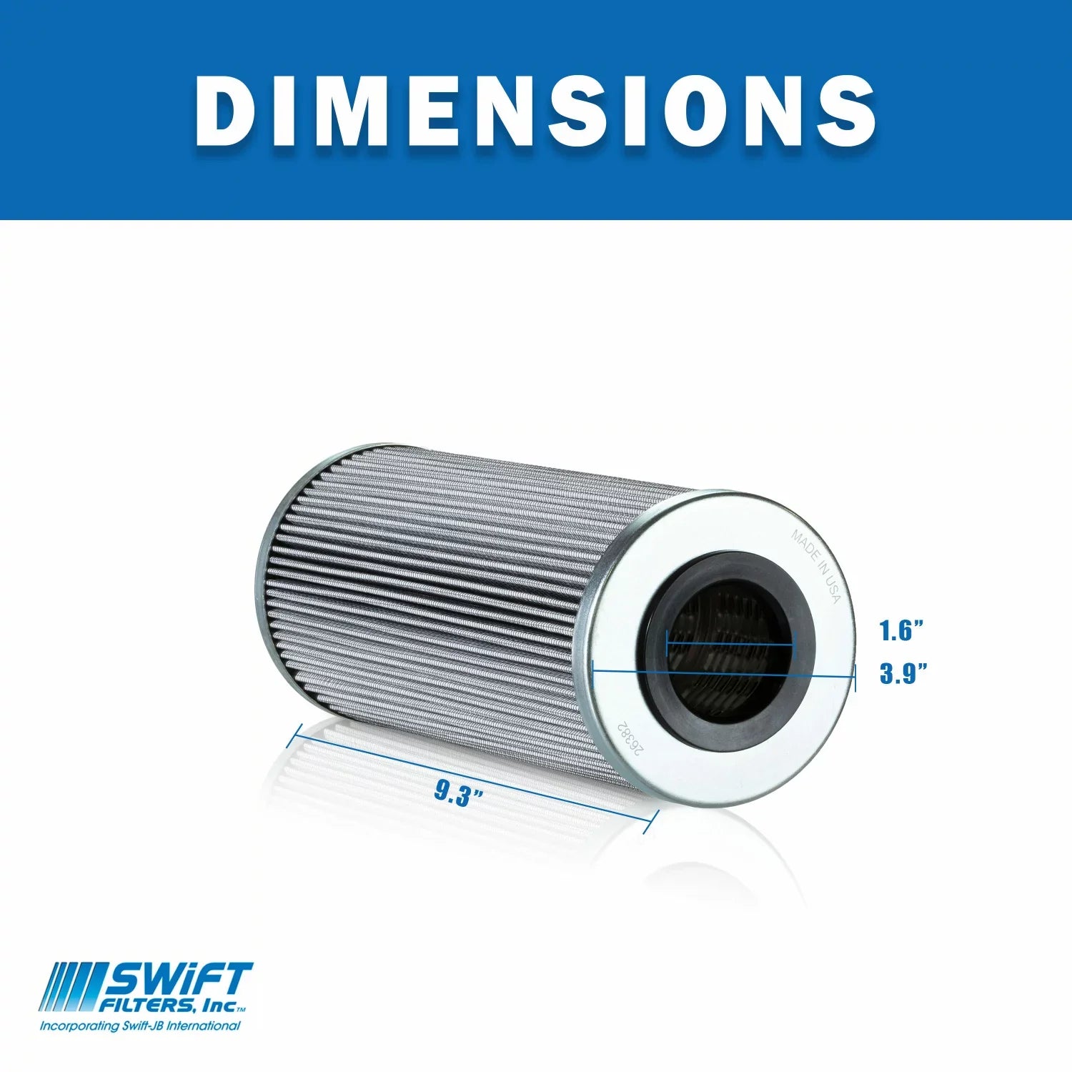 Direct Interchange FLEETGUARD HF6110 Cartridge Filter Element Microglass 12 Micron