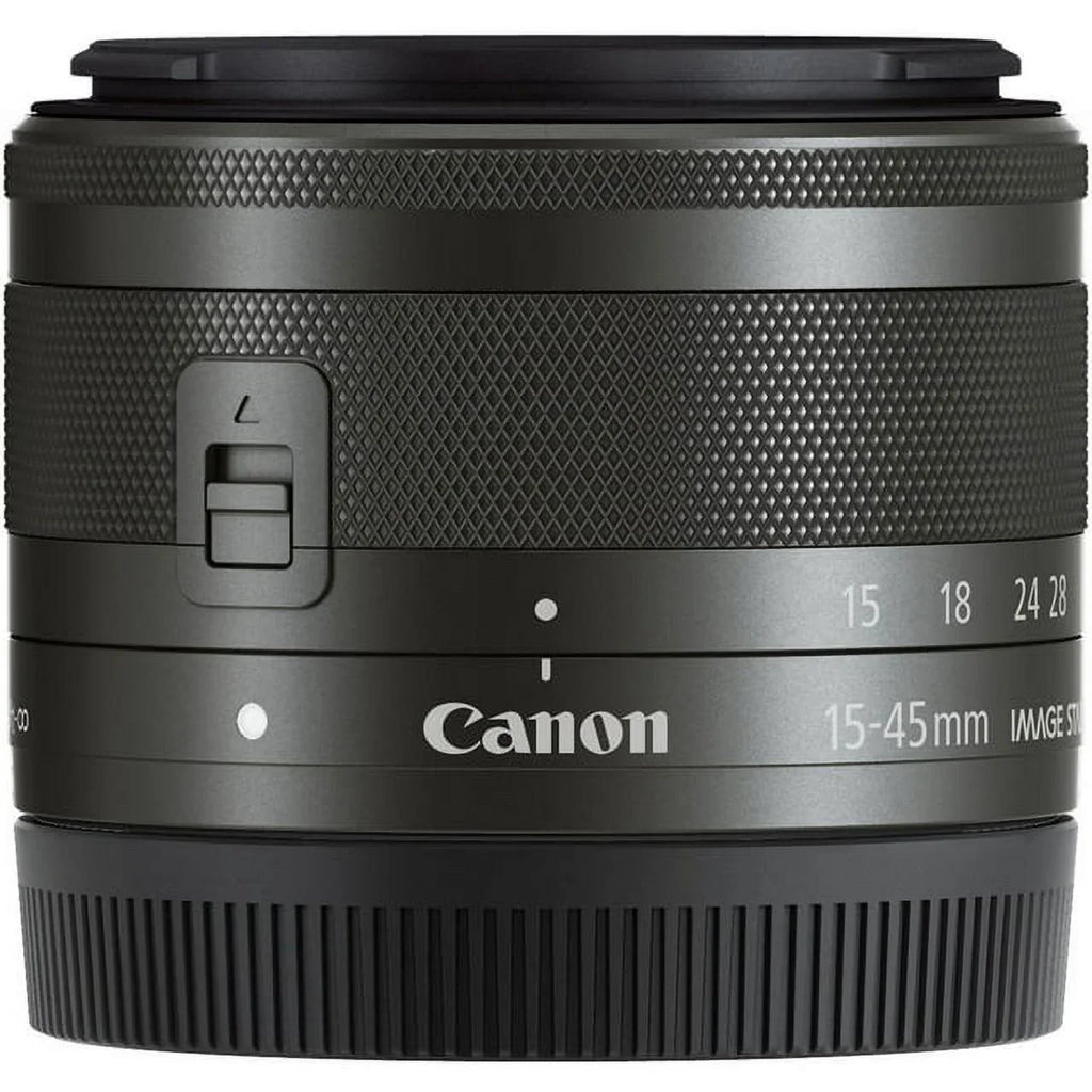 Canon EF-M 15-45mm f/3.5-6.3 IS STM Lens (Graphite) - BuzzPhoto Basic Bundle