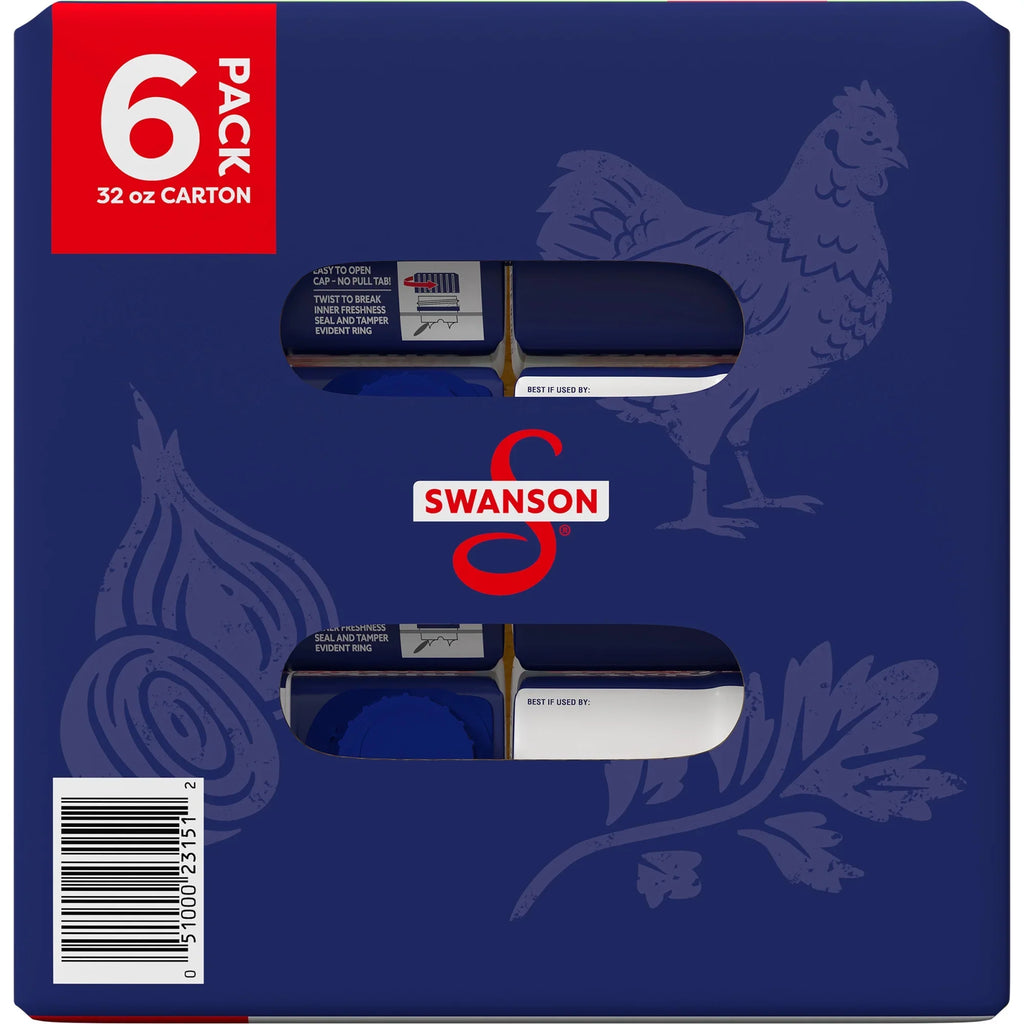(6 Pack) Swanson Natural Goodness 33% Less Sodium Chicken Broth, 32 oz Carton