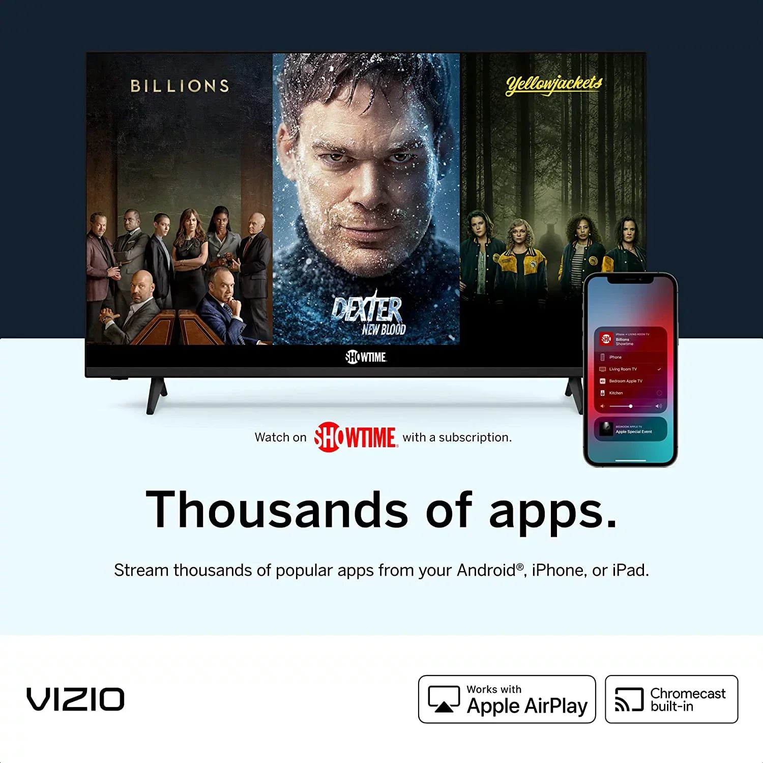 VIZIO 24-inch D-Series Full HD 1080p Smart TV (D24f) with AirPlay and Chromecast Built-in, Screen Mirroring, Voice Control, & 150+ Free Streaming Channels Bundle with Cable Ties and Microfiber