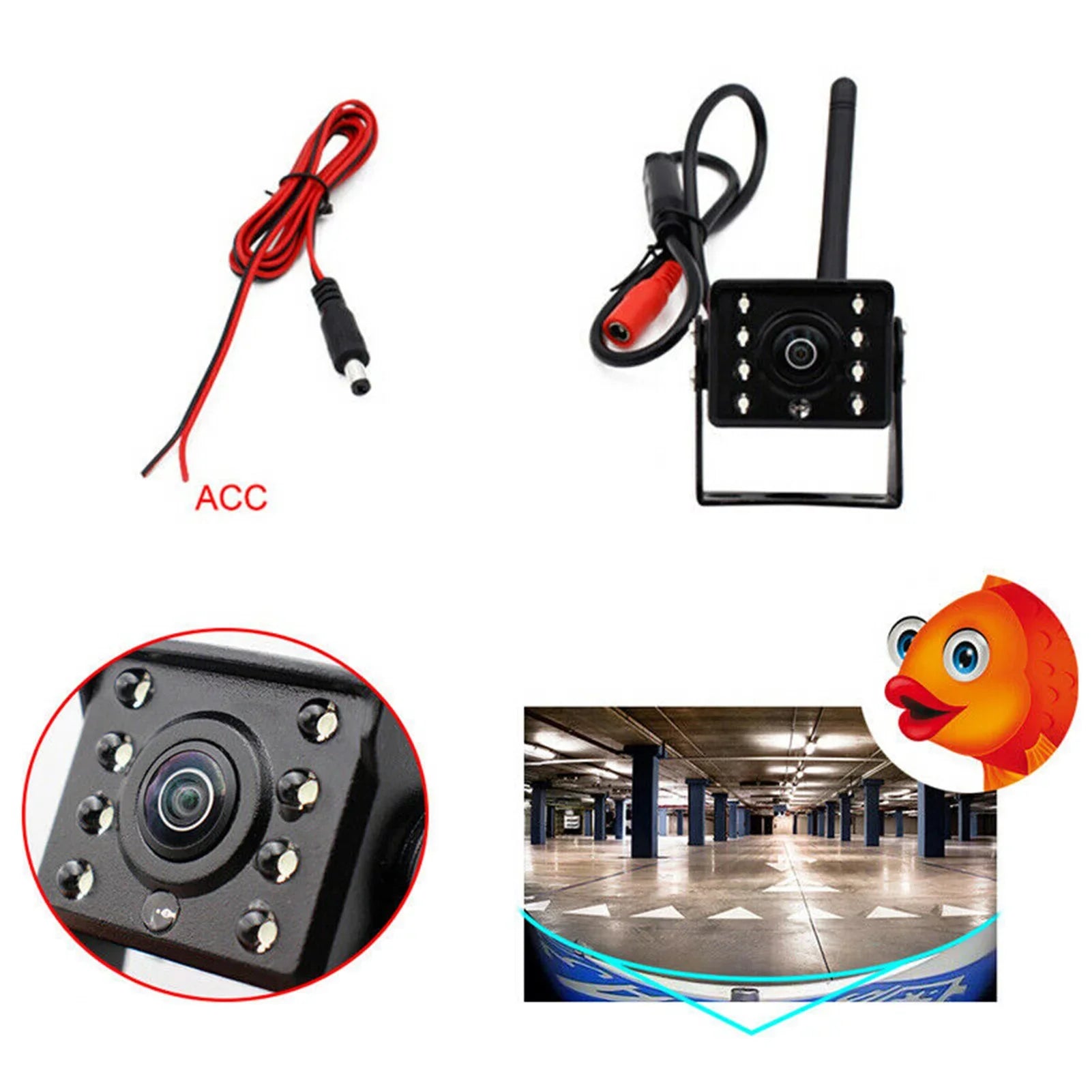 Aibecy WiFi Wireless Car Rear View Camera Truck Bus ~36V Automobile LED Reverse HD Night Vision Backup Camera, IP67 Waterproof Wireless Reversing Monitor