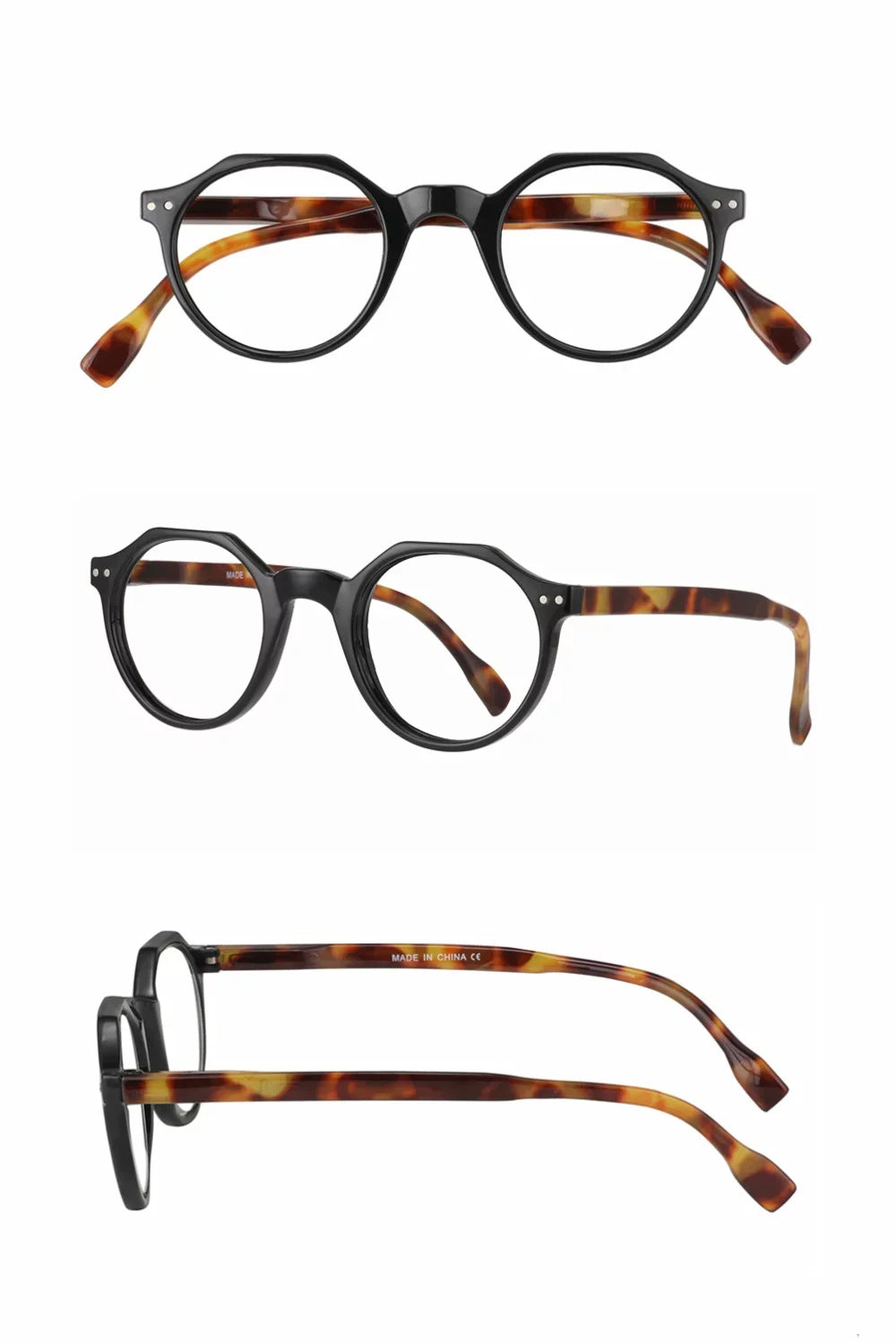 3 Pairs Round Reading Glasses Vintage Blue Light Blocking Mens Womens Readers