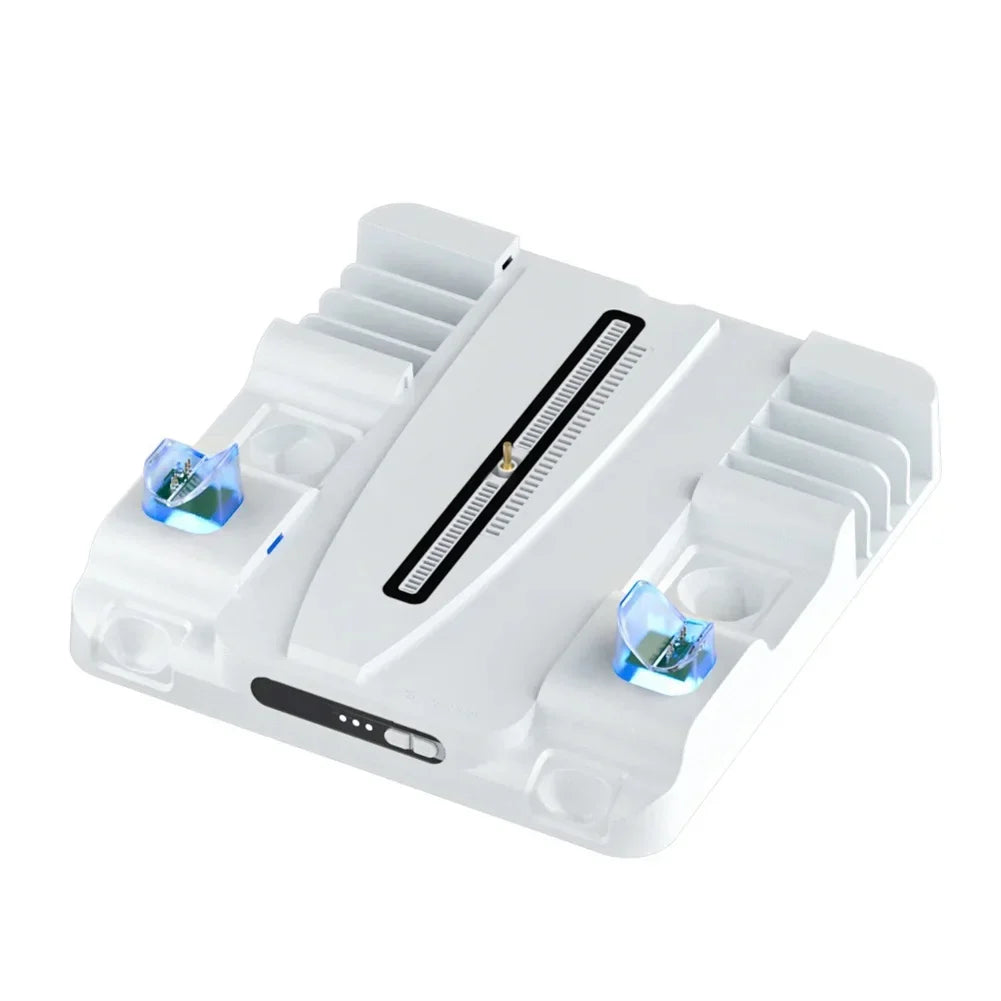Stand Cooling Station PS5 Slim Game Console with Dual Controller Charging Station Game Slots Game Console Accessories-White
