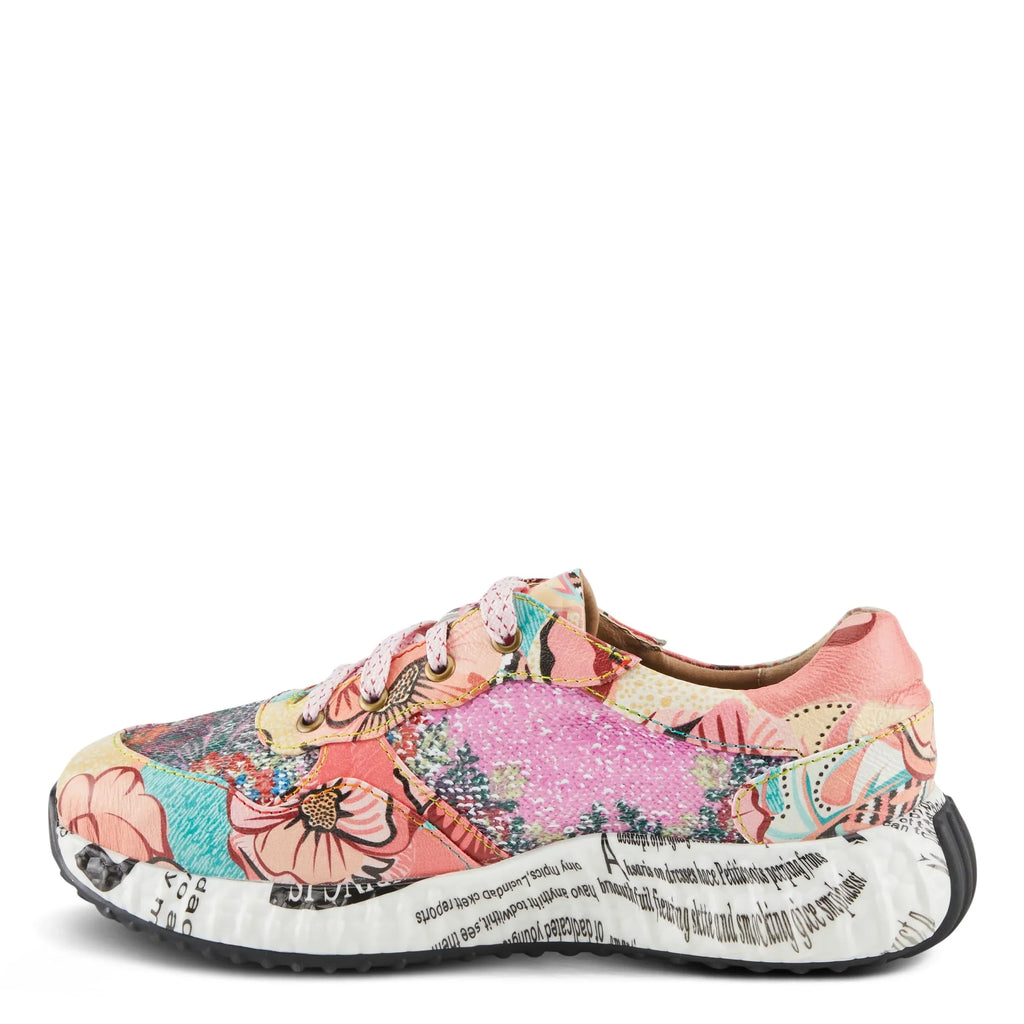 Spring Step L'Artiste Women's Cabaret Sequin Leather Fashion Sneakers - Stylish Comt with a Sparkling Touch Pink Multi EU 35 / US 5
