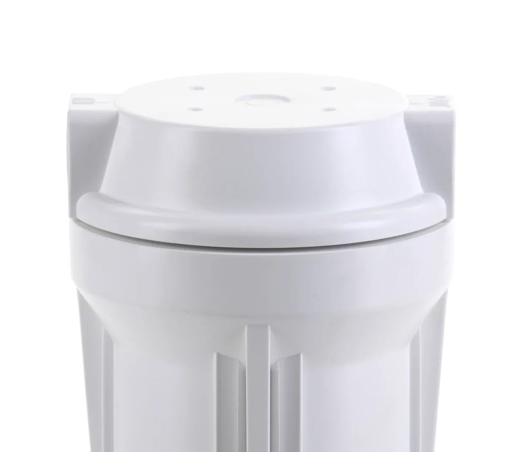 Hydronix HF2-10WHWH12, 10" White Housing with White Flat Cap For RO & Filtration Systems, 1/2" Ports