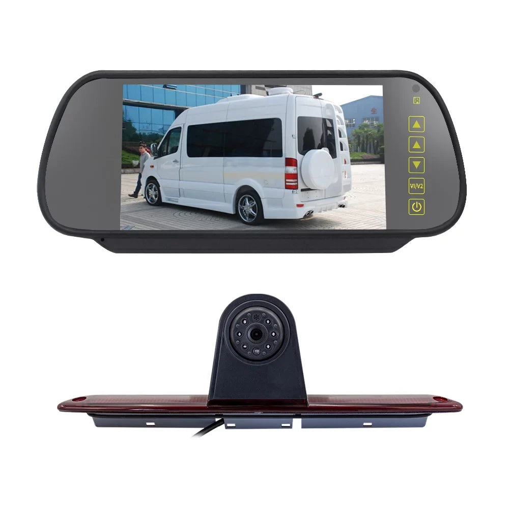Aibecy 7in Brake Light Backup Camera Mercedes-Benz Sprinter/ Crafter Vans LED Light Parking (with Monitor)