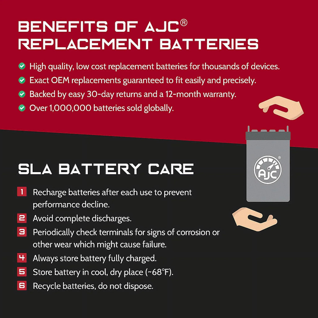 AJC Battery with Polaris Virage I 800 800CC Personal Watercraft Replacement Battery (2002-2004)