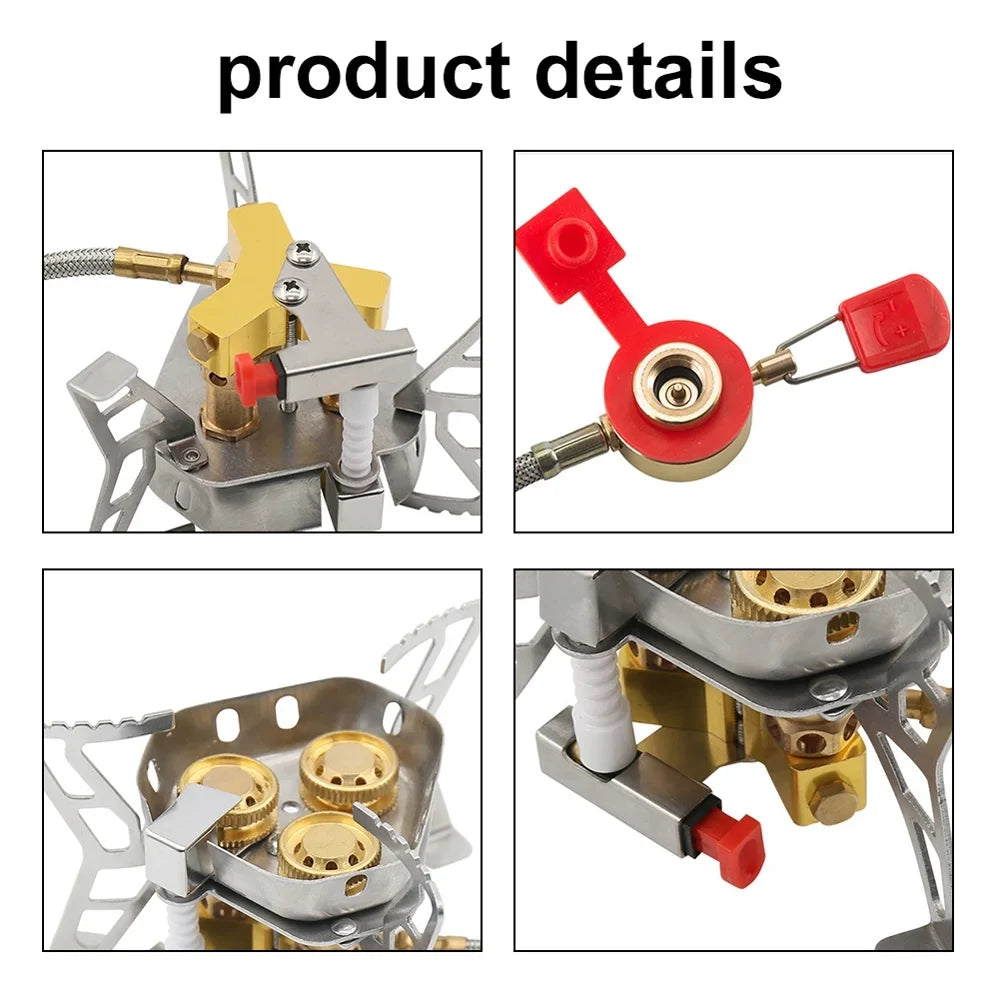 Tomshoo Windproof Backpacking Stove, 6800W High Gases, Adjustable Valve Cooking Camping Picnic Hiking