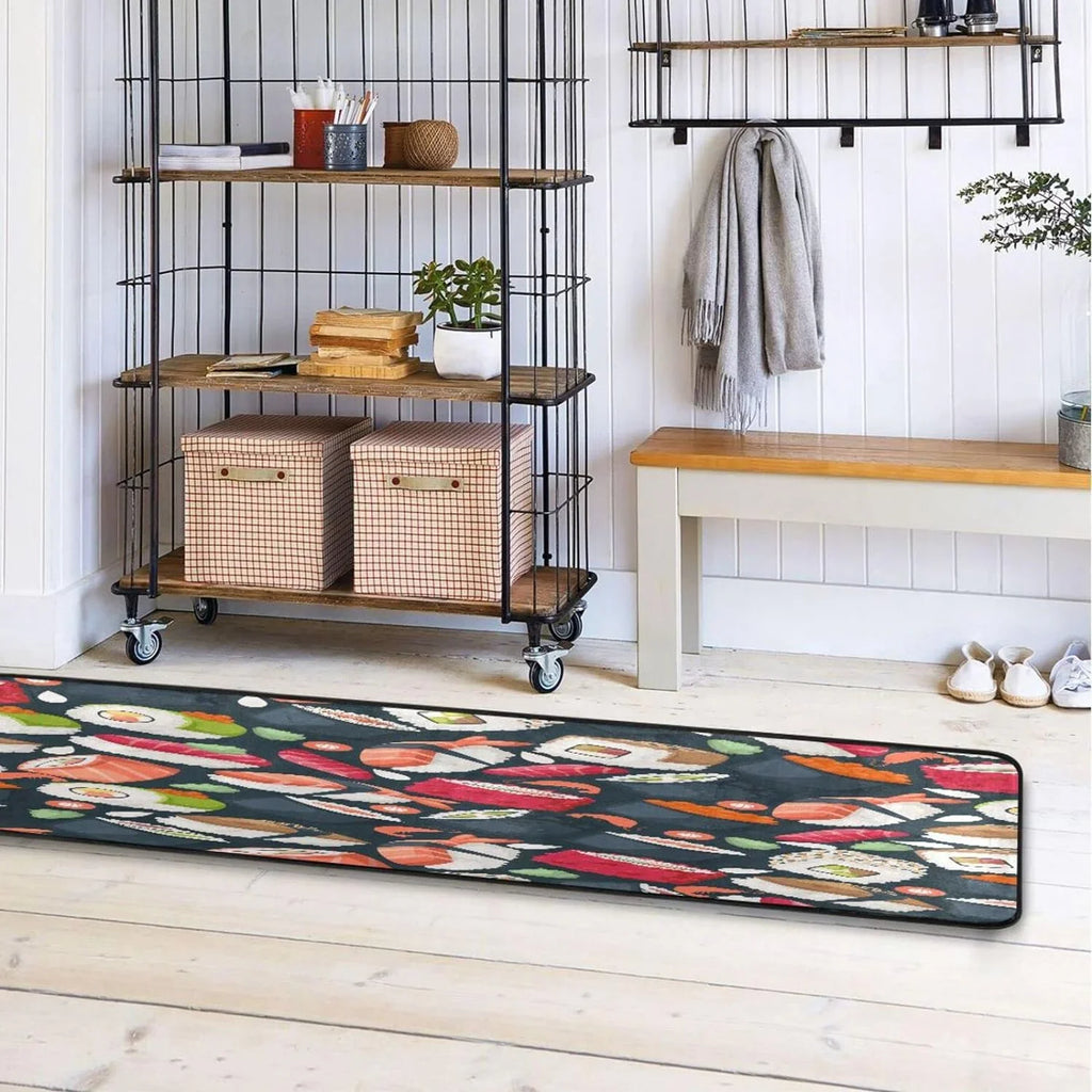 Coolnut Japanese Sushi Runner Rug - 24"x72" Ultra Soft Non-Slip Floor Mat Washable Area Rugs Kitchen Bathroom Entry Home Decor Gifts