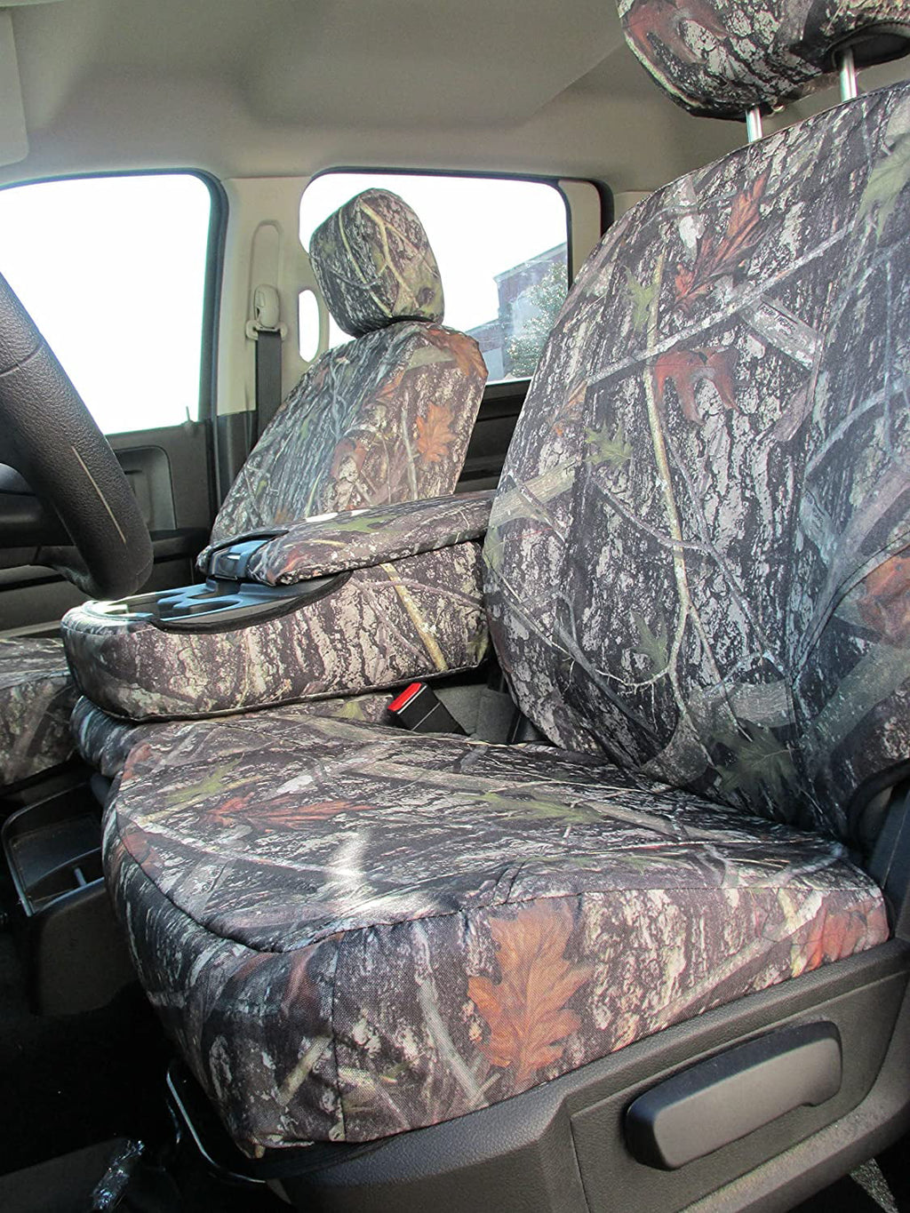D1334 with 2013-2019 and 2020 Classic Dodge Ram 1500-3500 Cab Front 40/20/40 with opening console with 3 cupholders, 20 section does not open. In NCLC Camouflage Endura