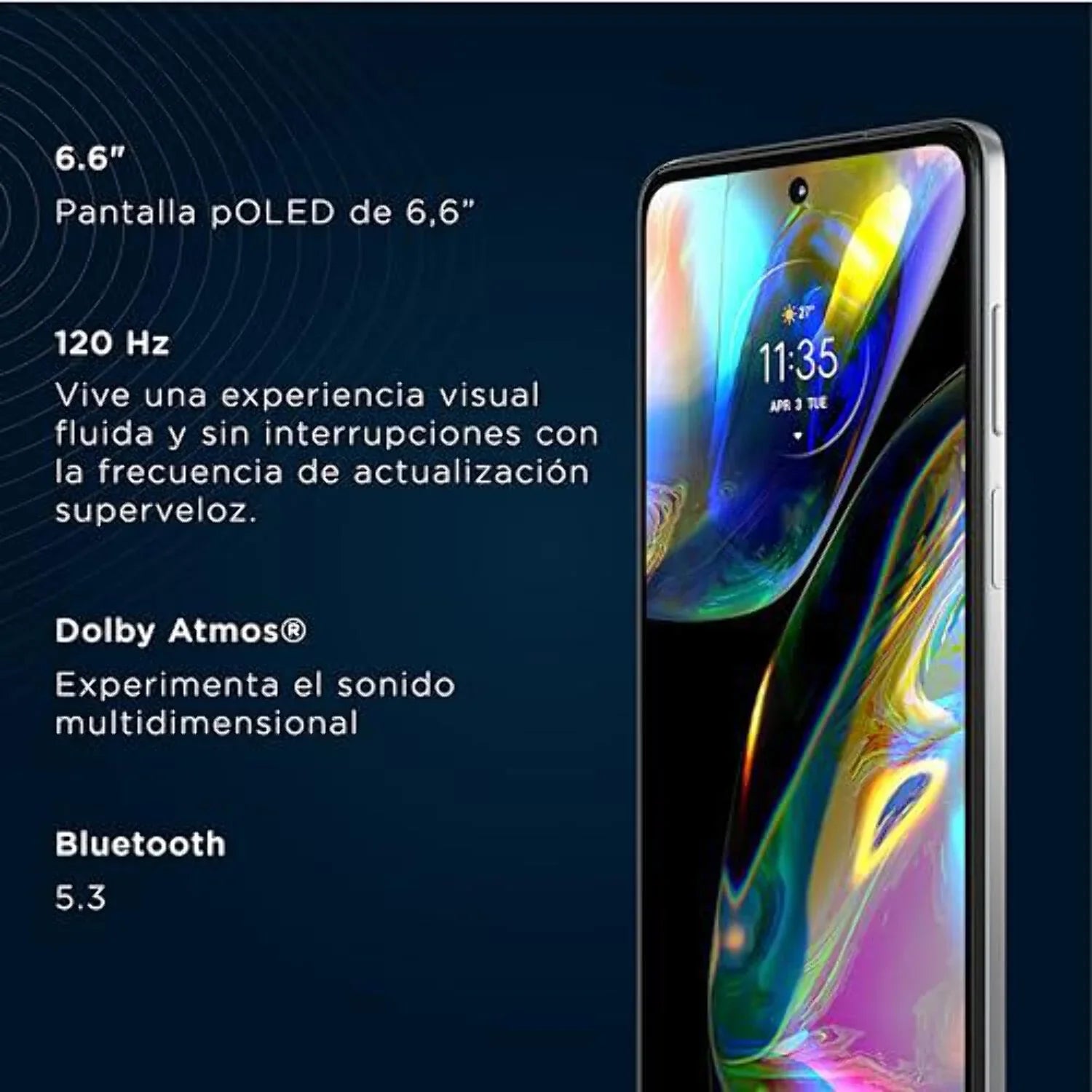 Motorola Moto G82 5G Single SIM | 6GB RAM + 128GB Internal Storage | Stereo Speakers W/Dolby Atmos | 50MP OIS Main Camera | 6.6" OLED 120Hz Display | GSM Only NO CDMA| International Version - (White)
