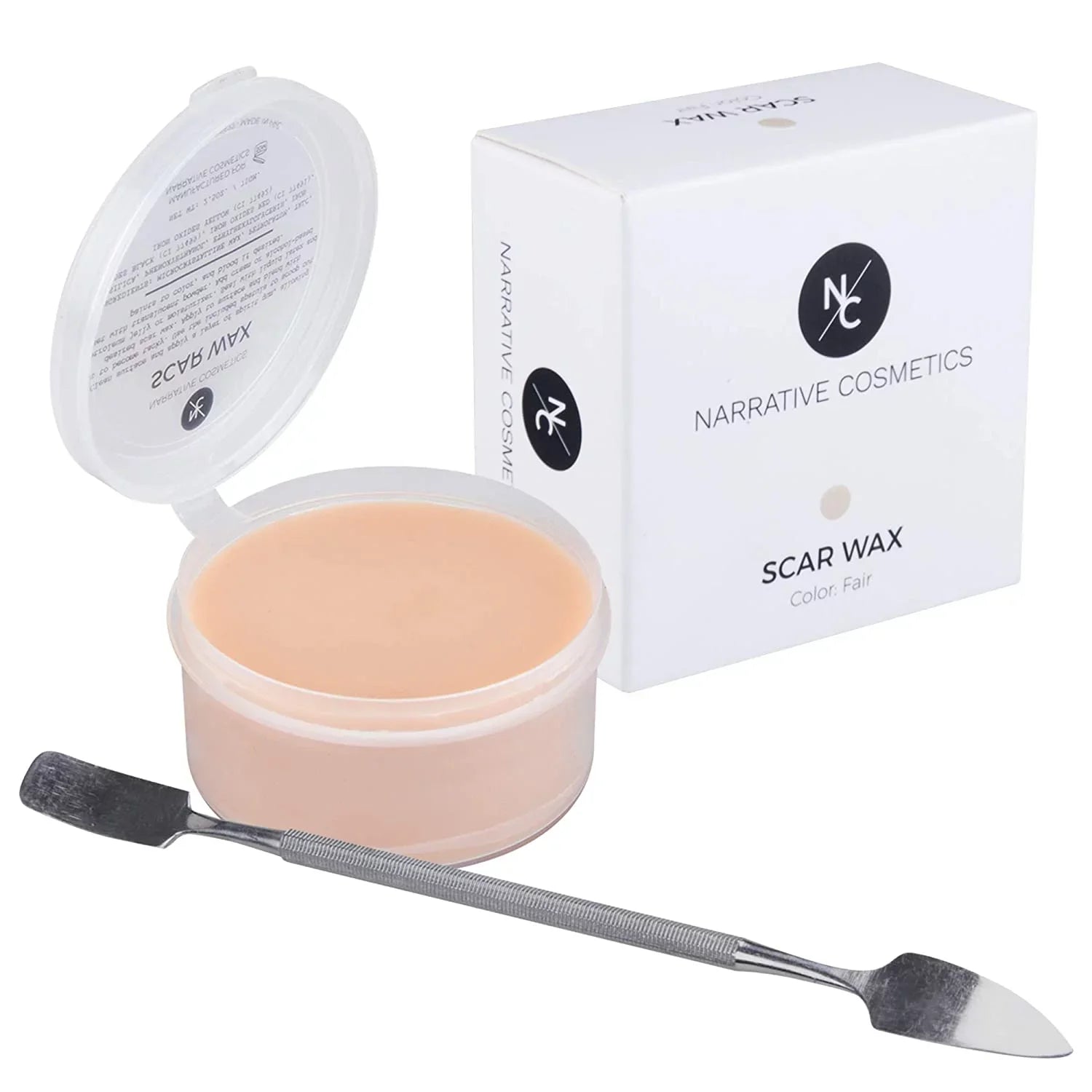 Narrative Cosmetics Starter Effects Kit - 6 Color Bruise Wheel, Scar Wax with Double Sided Spatula, Scab Blood Paste, and Foam Makeup Sponge Block - Perfect Special FX and Theatrical Makeup