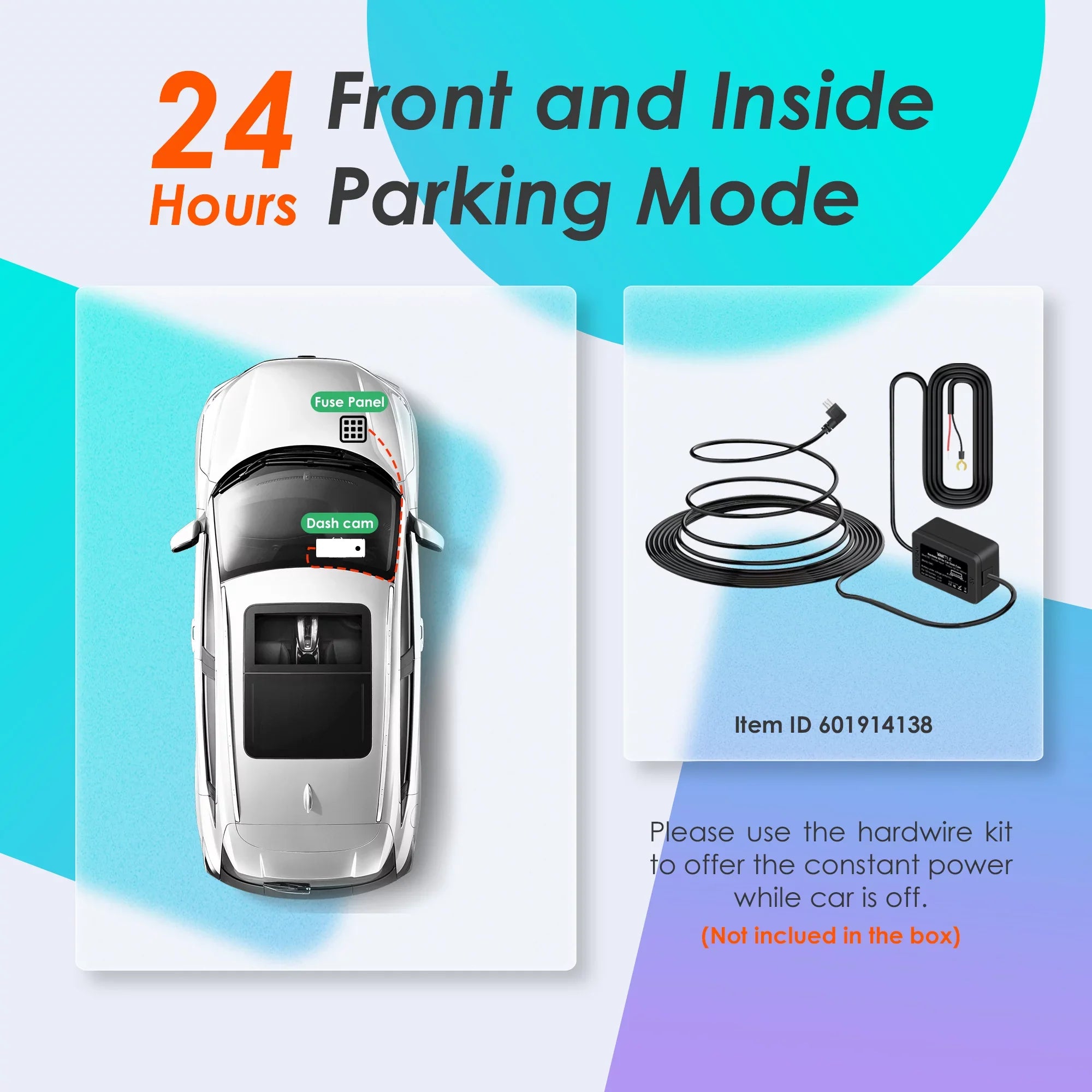 Vantrue Dual Front and Rear 1080P Dash Cam, Single Front 4K Car Camera, Hidden Design, Built in GPS, 24/7 Parking Mode, Low Bitrate Recording, HDR, Night Vision, Supercapacitor, G-Sensor (S1W)
