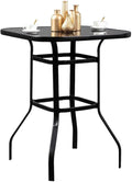 Adonis Sturdy Solid Glass Bar Table For Poolside