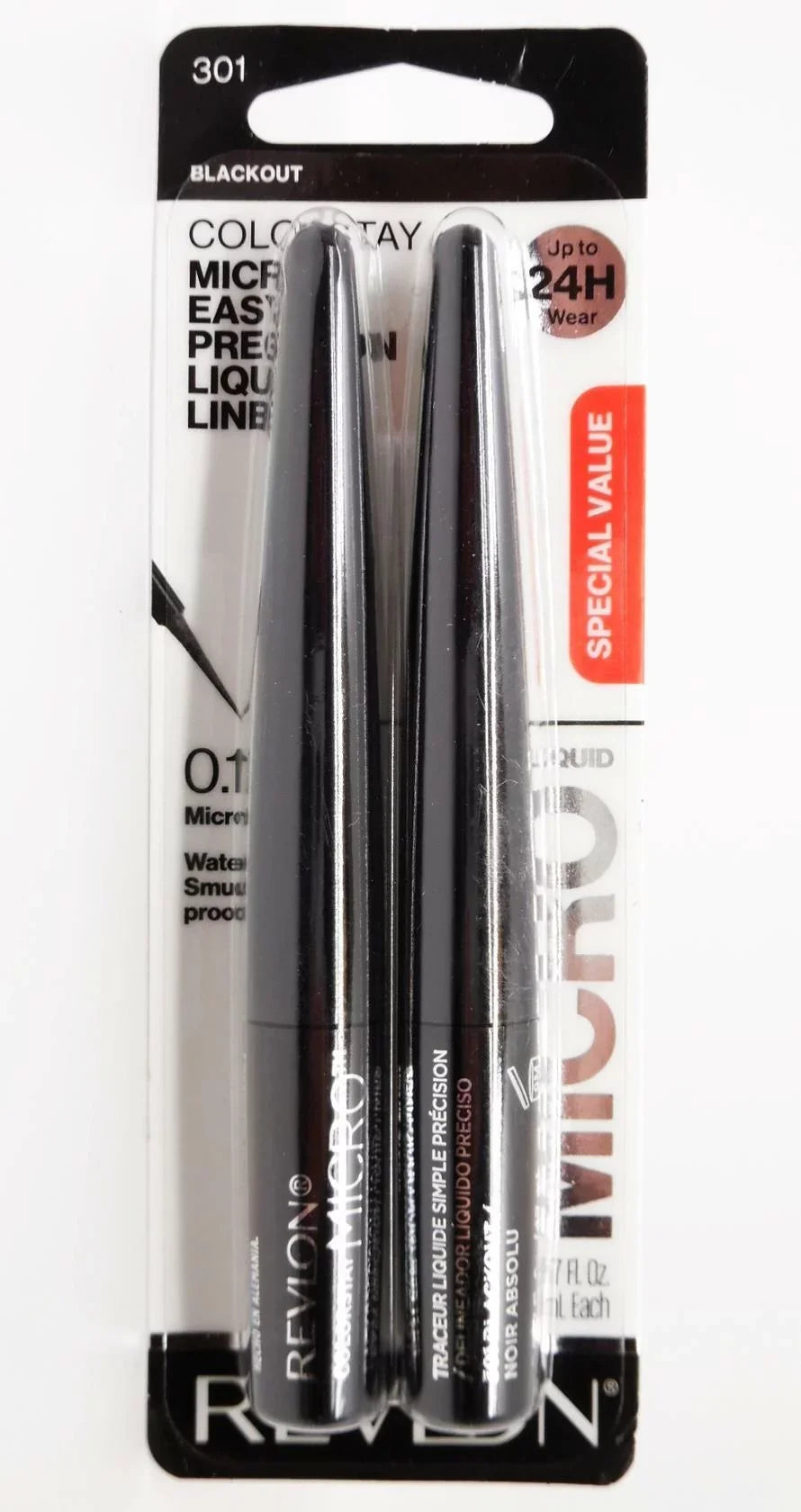 REVLON ColorStay Micro Easy Precision Liquid Line Eyeliner - 301 Blackout - 2pk