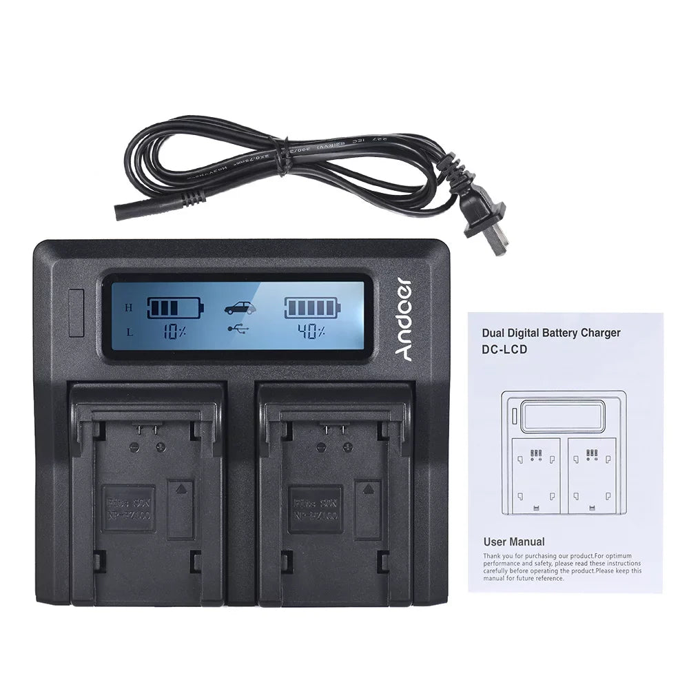 Andoer NP-FZ100 Dual Channel LCD Battery Replacement Sony A7III A9 A7RIII A7SIII