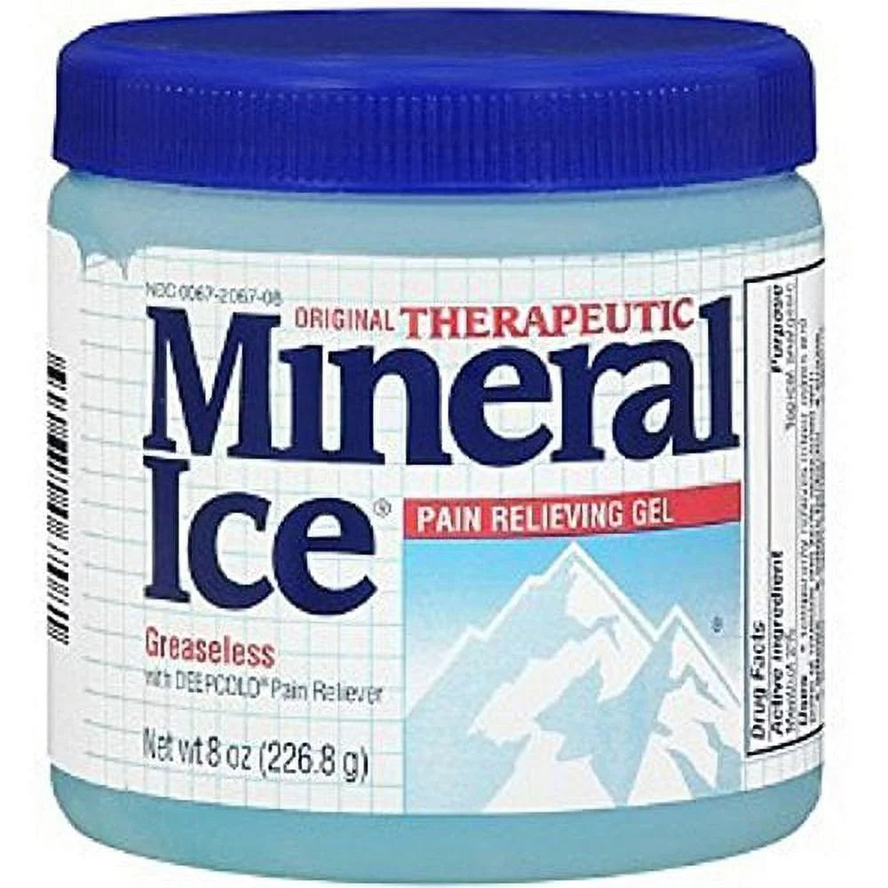 Mineral Ice Therapeutic Pain Relieving Gel 8 Oz 4 Ct | Bruise Strain Tear Repair | Arthritis Pain Relief Menthol Gel | Topical Anti Inflammatory Gel | Muscle Pain Relief Cream Maximum Strength
