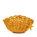 Mar Y Sol Shelley Crocheted Raffia Straw Seashell Clutch w Starfish Charm, Sunflower Yellow