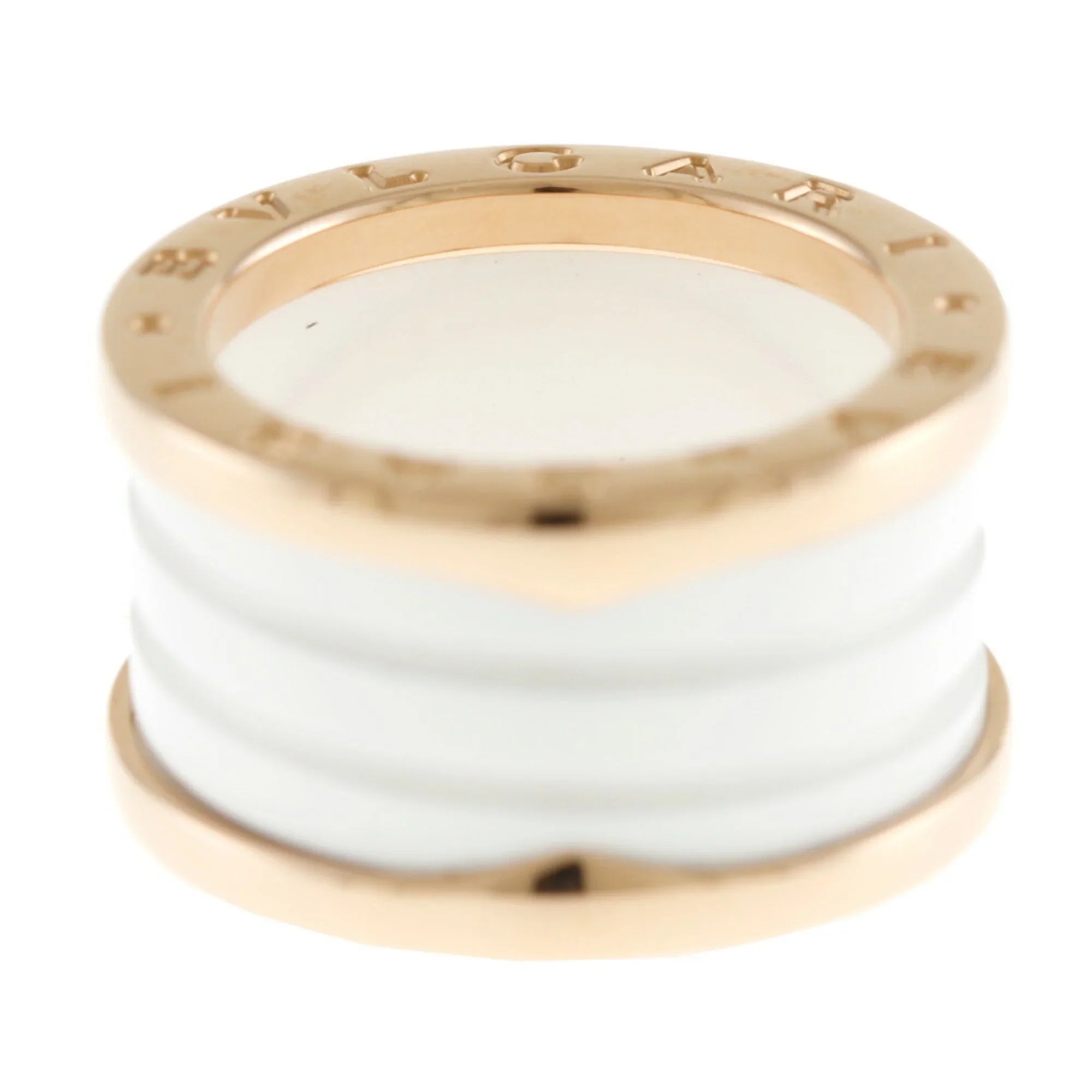 Pre-Owned Bvlgari B Zero One B-zero.1 4 Band White Ceramic Ring No. 10 18K Women's BVLGARI (Good)