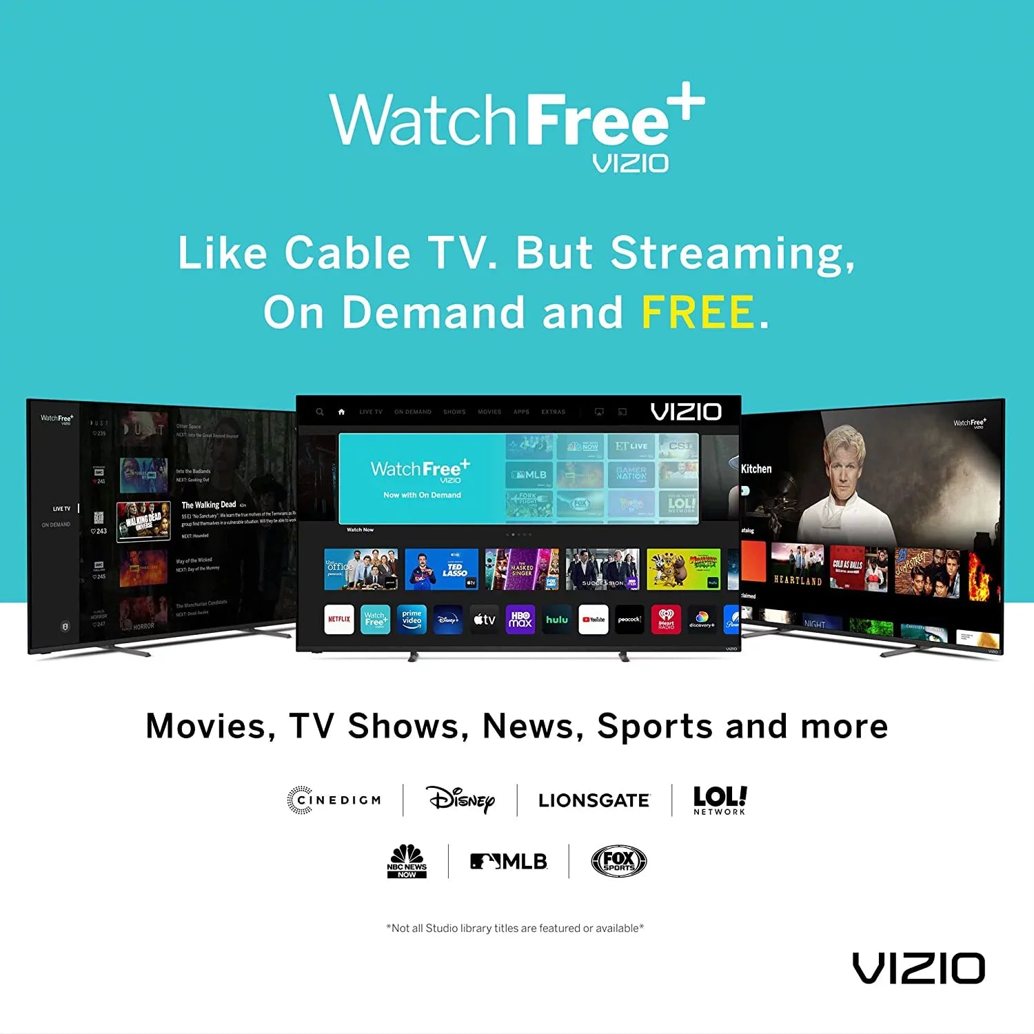 VIZIO 24-inch D-Series Full HD 1080p Smart TV (D24f) with AirPlay and Chromecast Built-in, Screen Mirroring, Voice Control, & 150+ Free Streaming Channels Bundle with Cable Ties and Microfiber