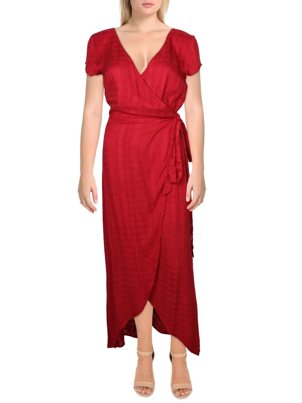 Women’s L Space Goa Shield Maxi Wrap Dress, Red, Medium